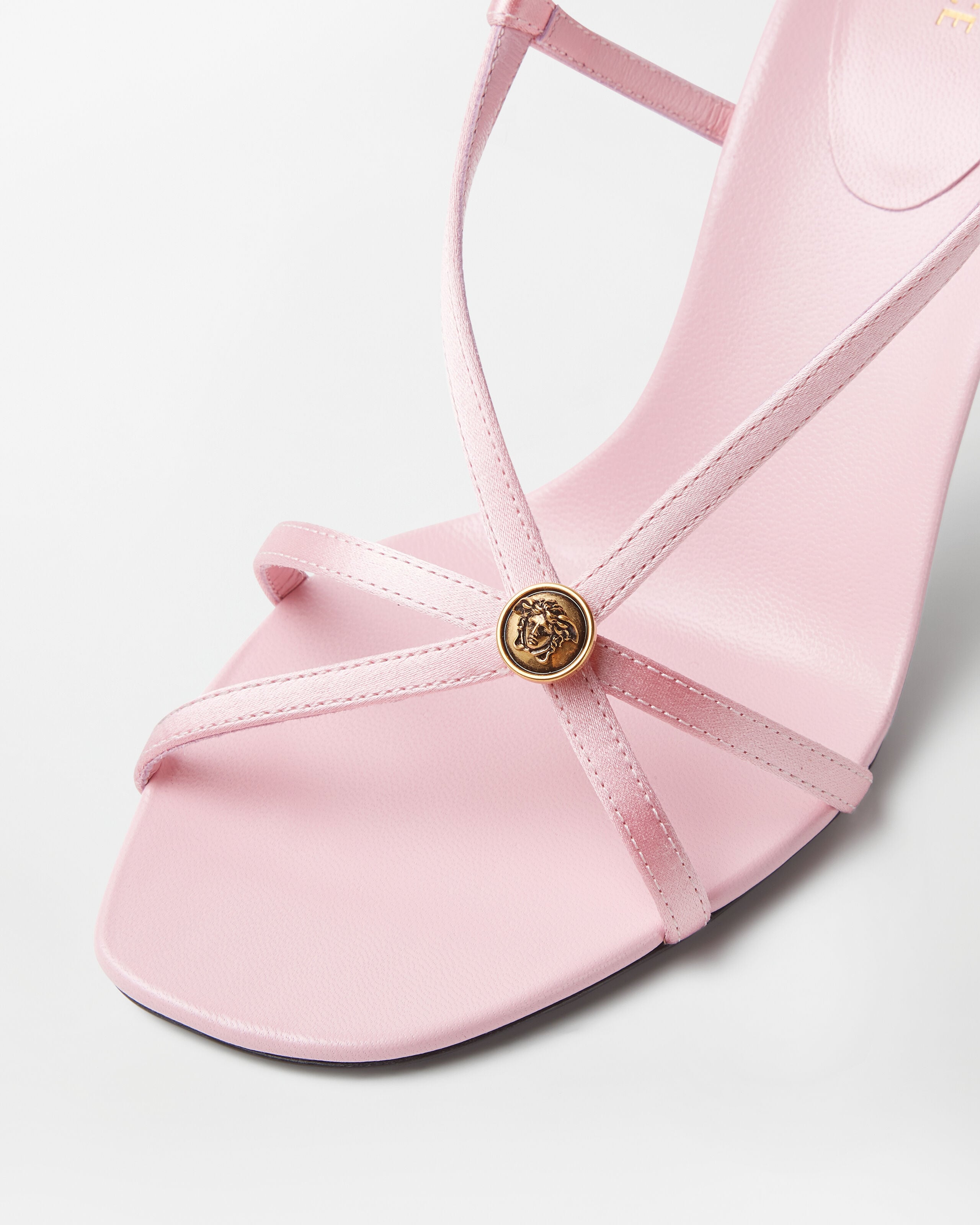 Valentina Satin Sandals 80 mm Pink | VERSACE US