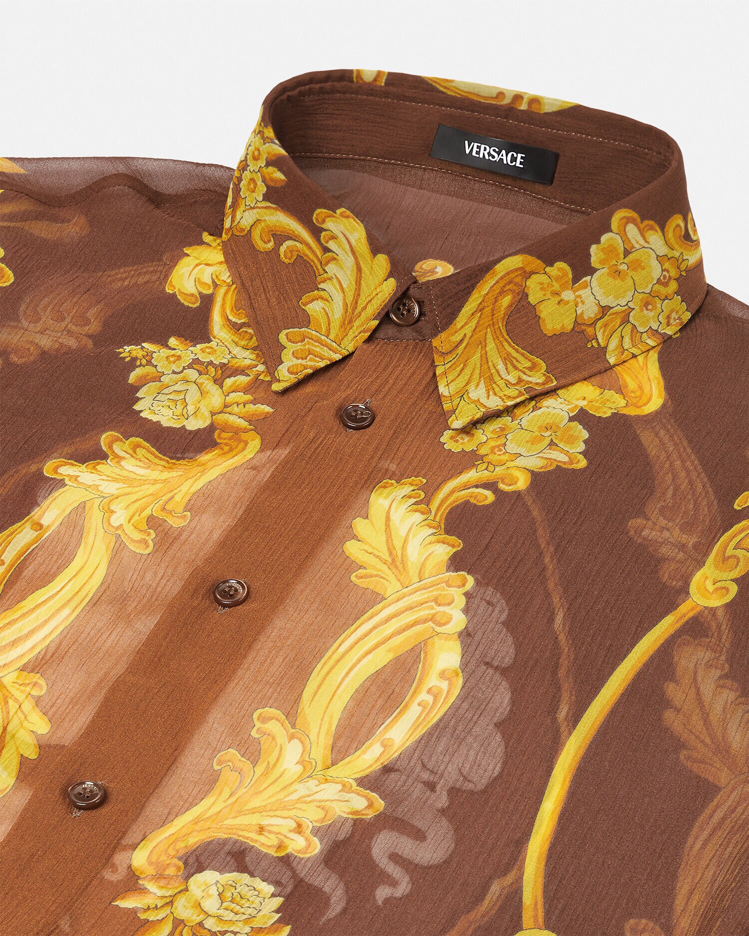 Cameo Silk Crêpe Slim-Fit Shirt Print | VERSACE US