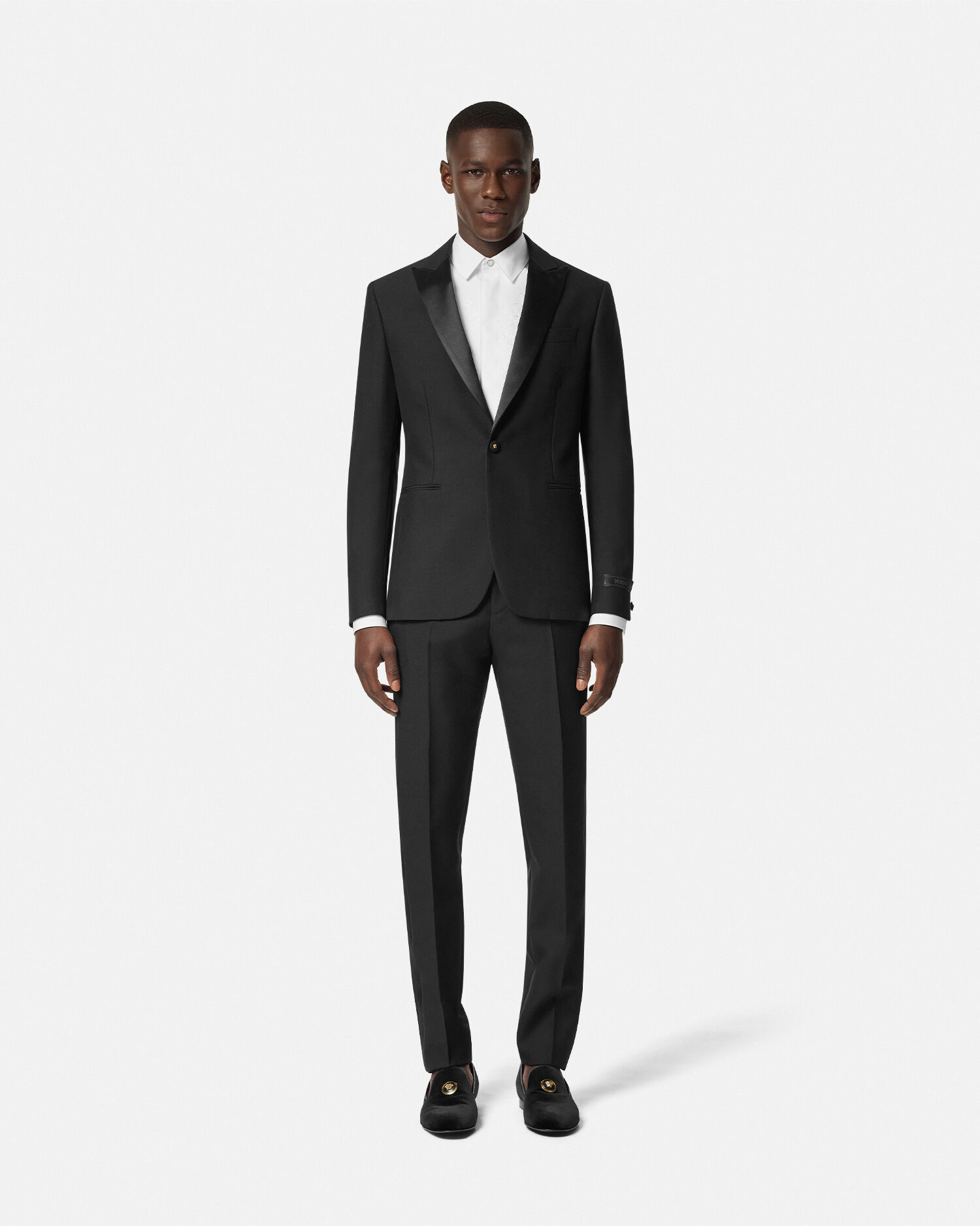 Wool-Mohair Blazer Black | VERSACE US