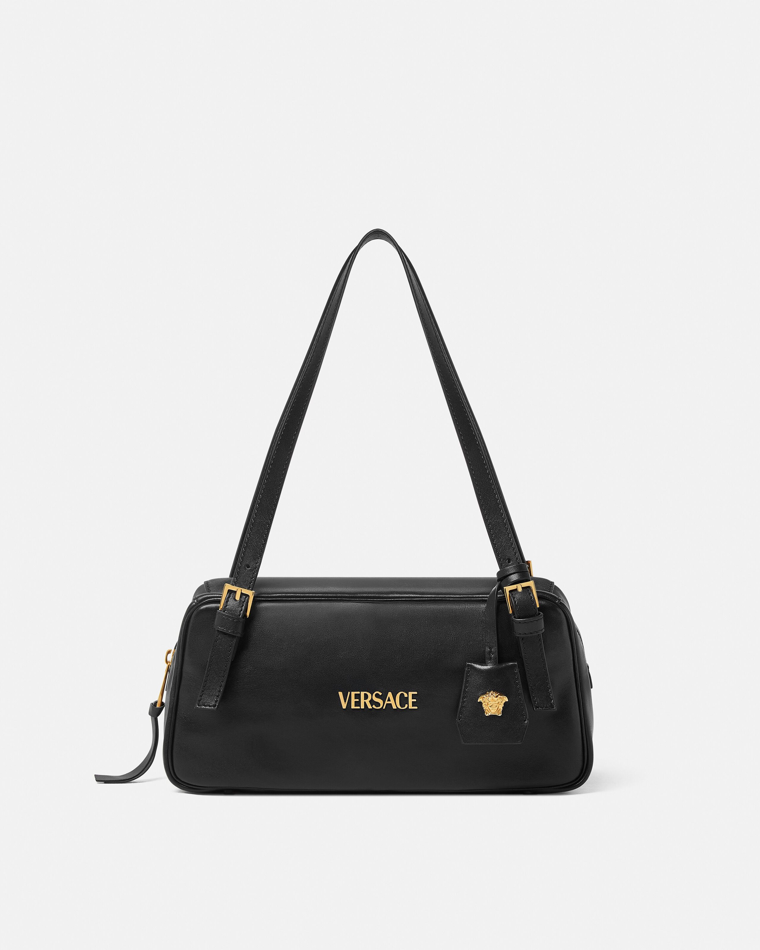Versace Tag Large Nappa Bowling Bag | VERSACE US