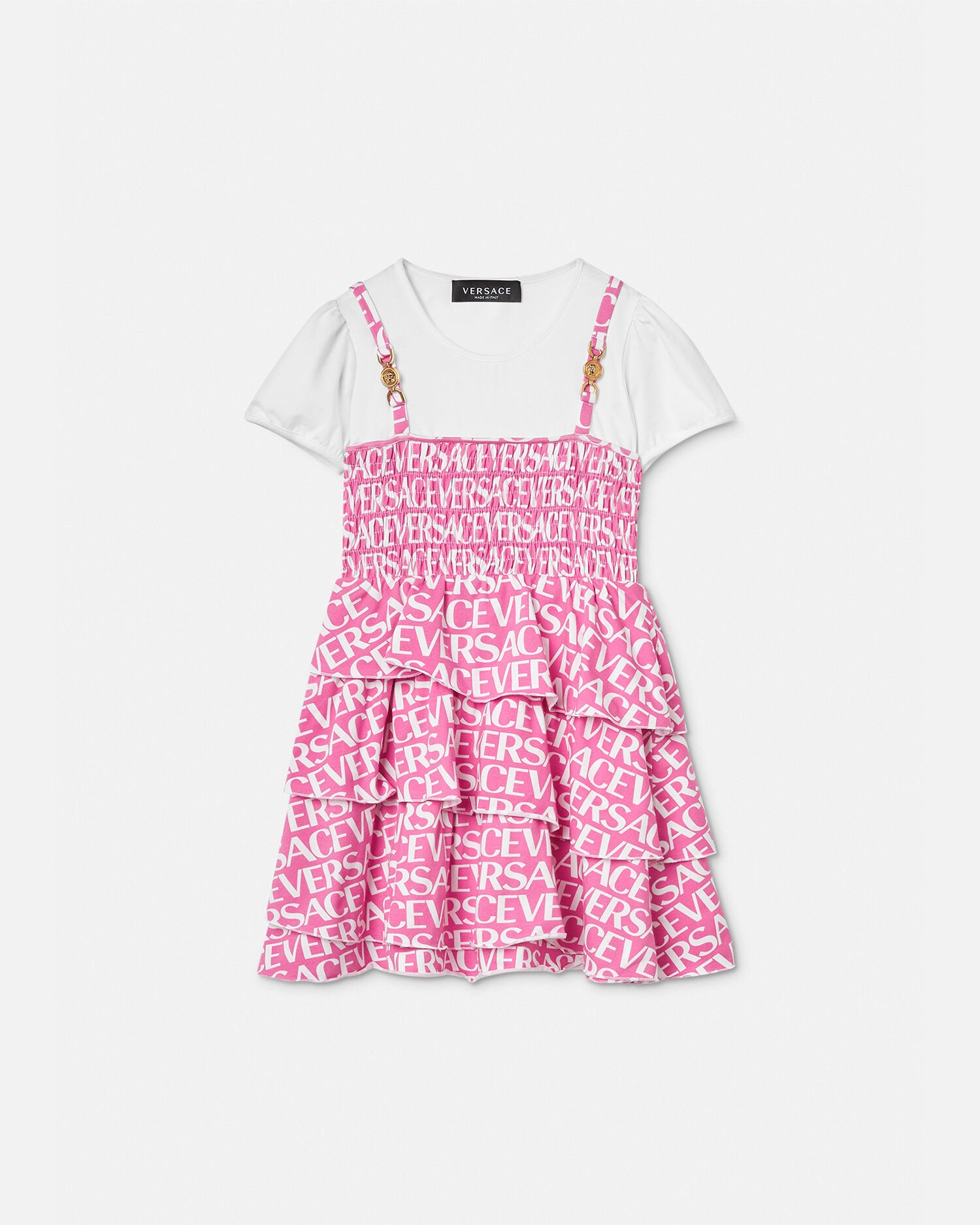 Versace Allover Kids Ruffled Dress