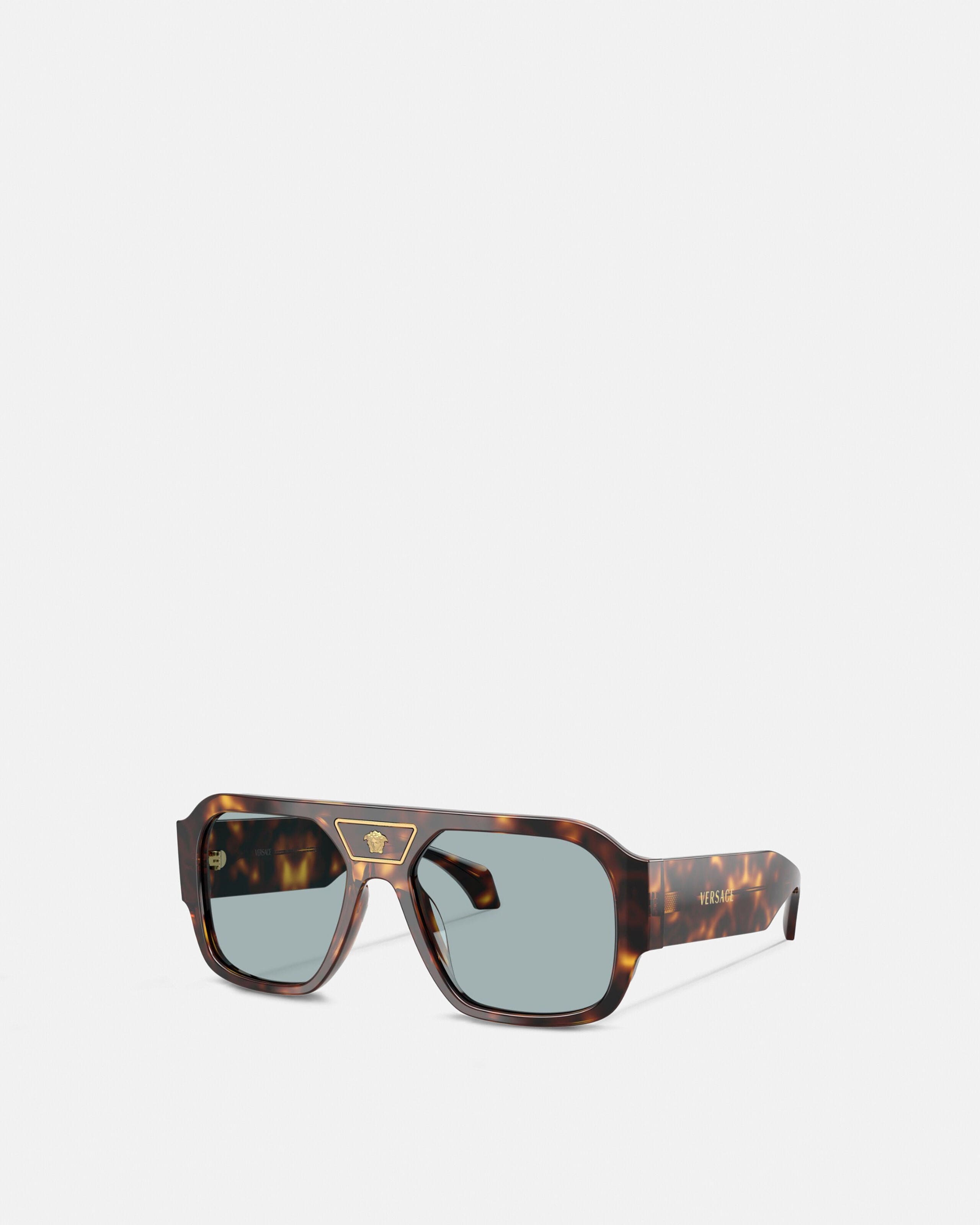 Signature Navigator Sunglasses Havana | VERSACE