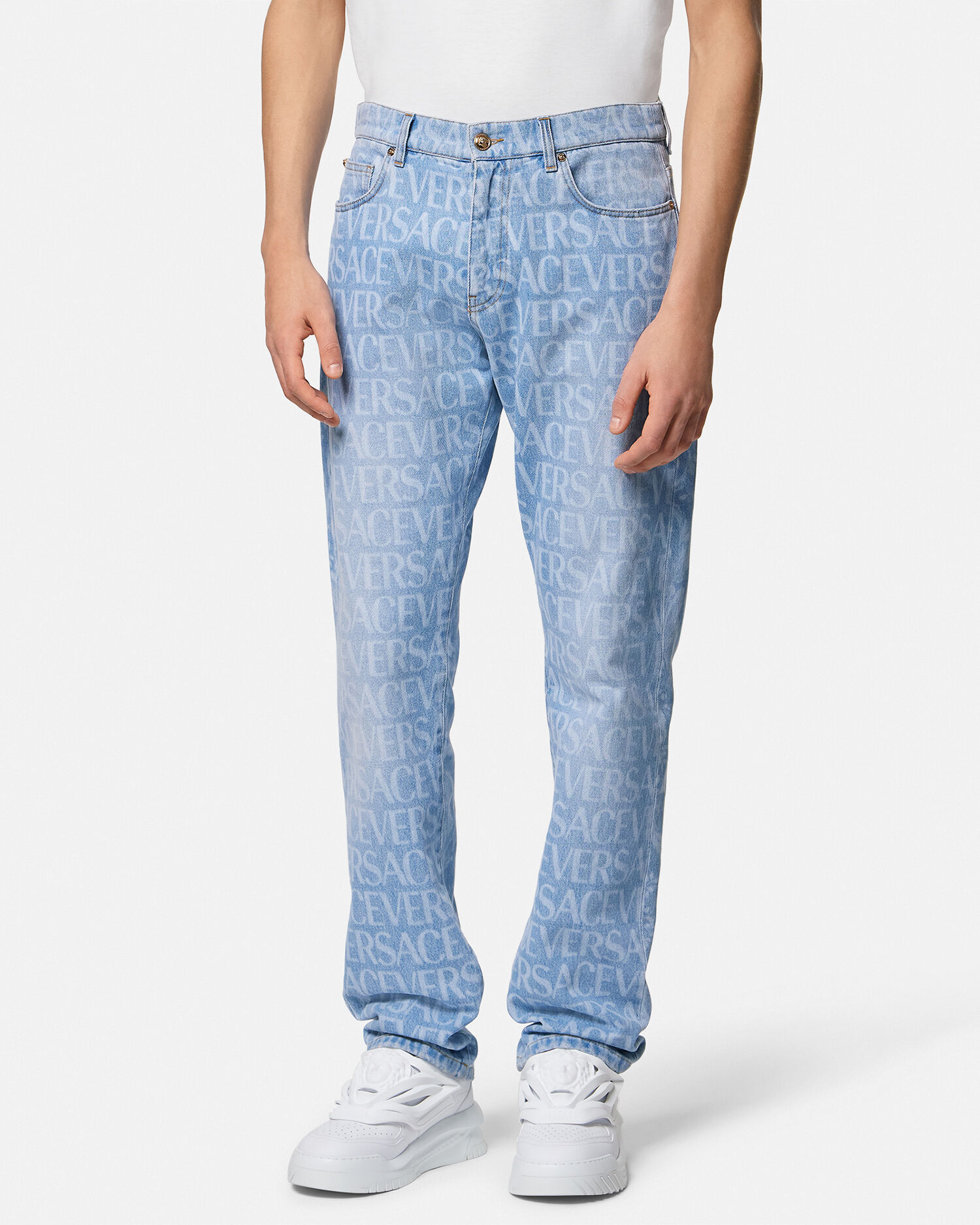 Versace Allover Regular Fit Jeans