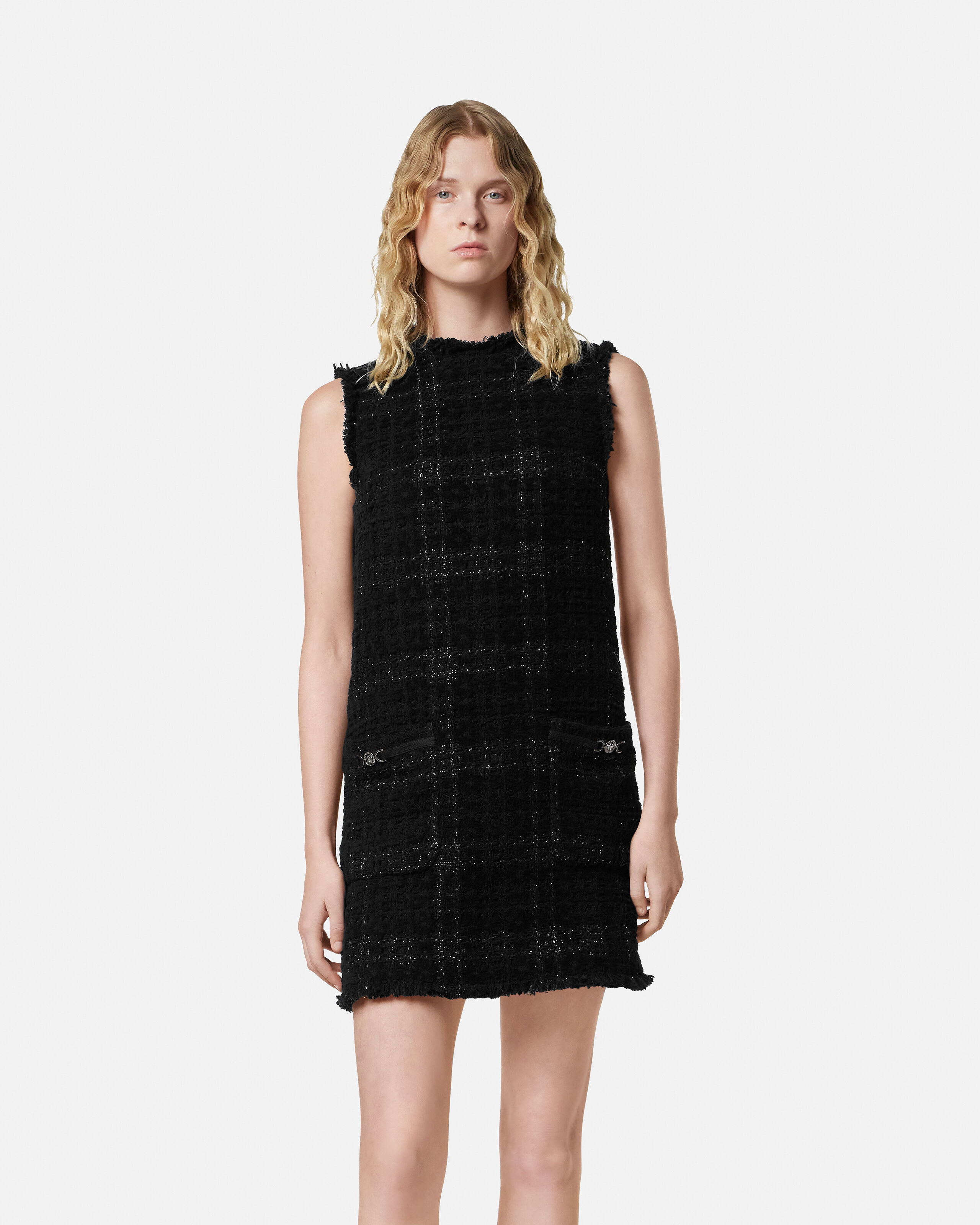 Tweed Cotton Mini Dress | VERSACE