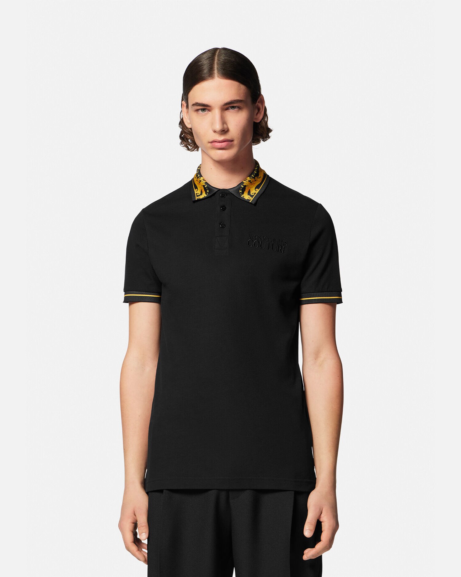 Mens Summer Polo Shirt Loose Fit, Solid Half Sleeve White