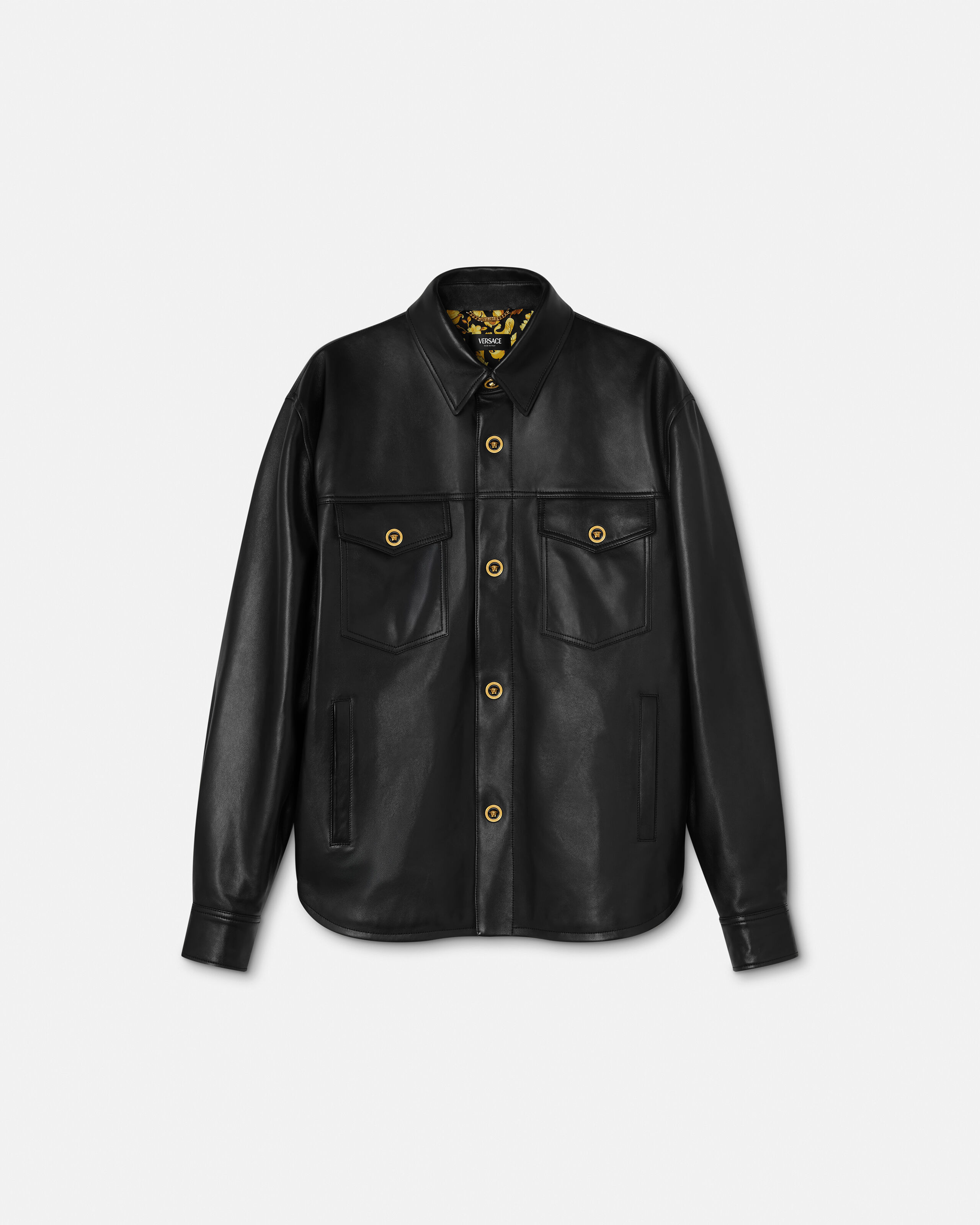 Leather Overshirt Black | VERSACE