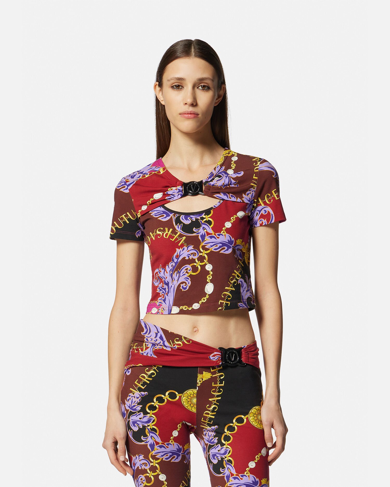 Chain Couture Cutout Crop Top