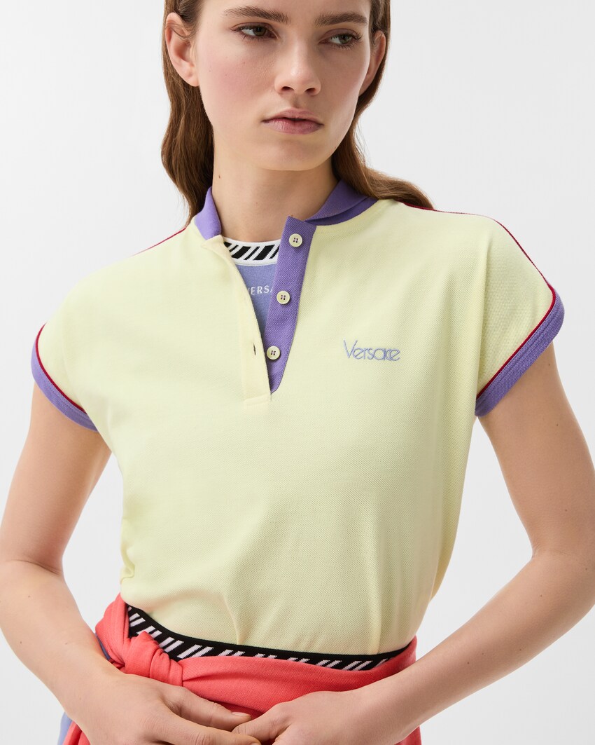 Embroidered-Logo Cotton Piqu&eacute; Polo  Yellow 5