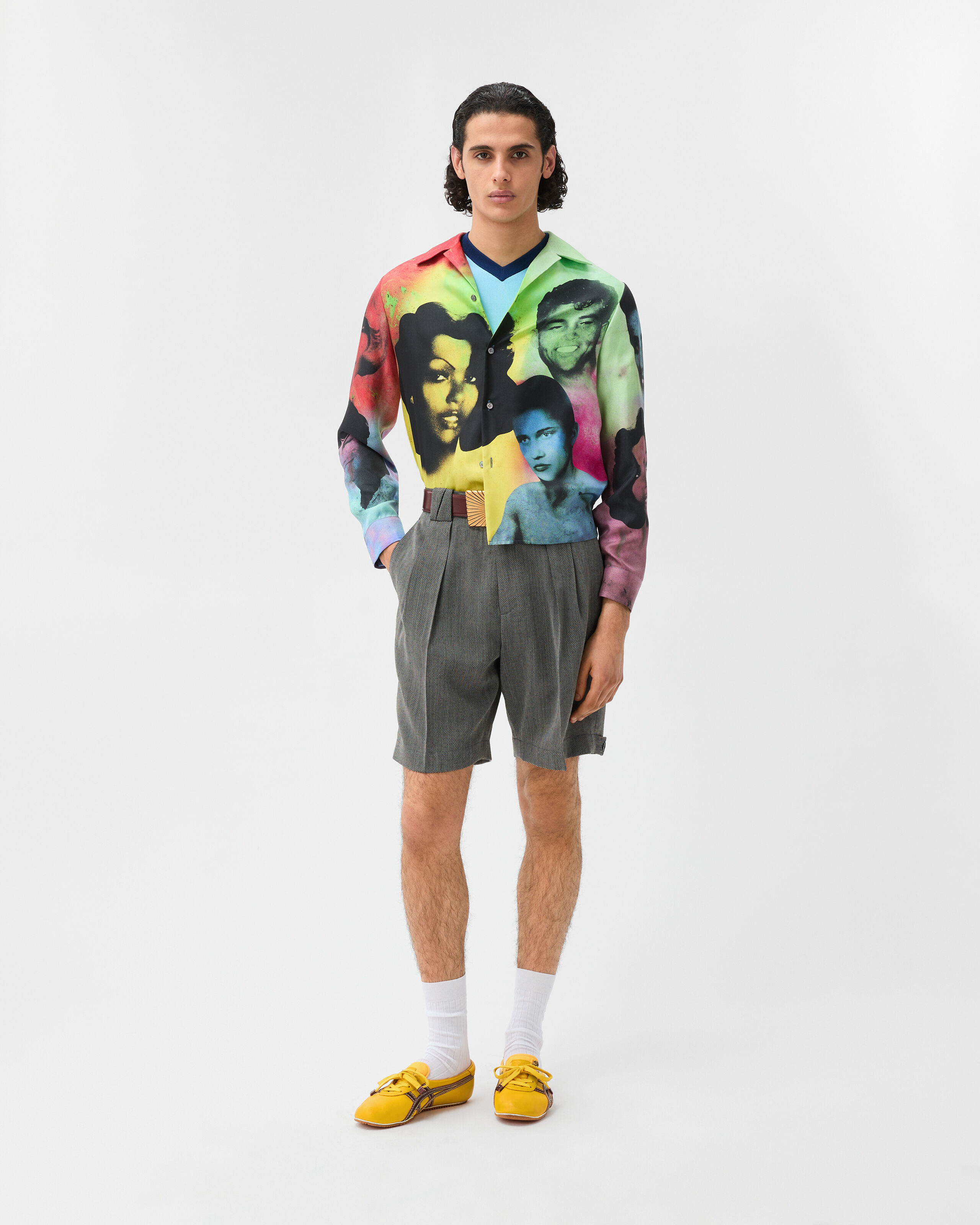 もち　シザース TAI-CHI Sakura Nappa Sneakers Brown,Yellow | VERSACE US