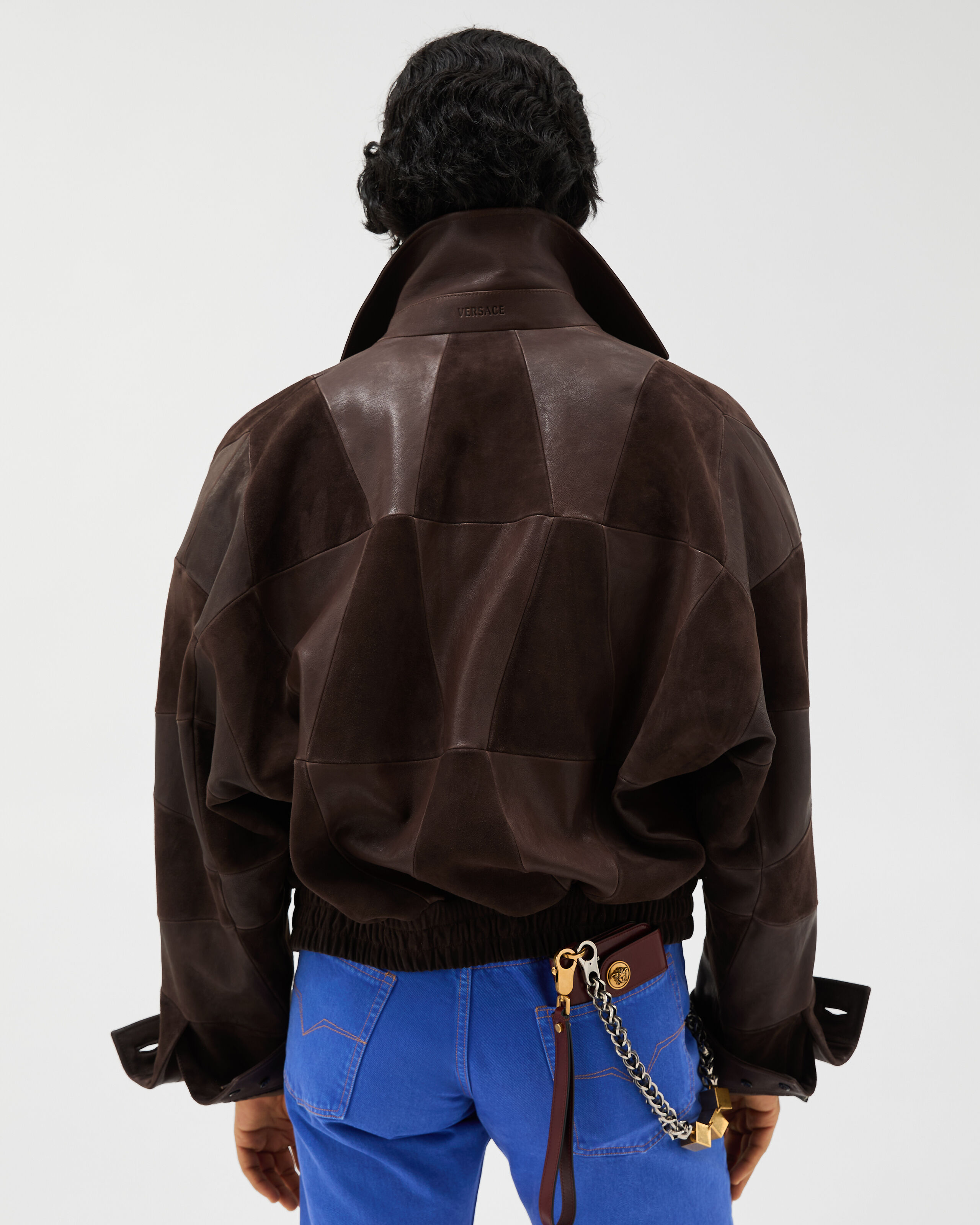 Leather Blouson Brown | VERSACE US