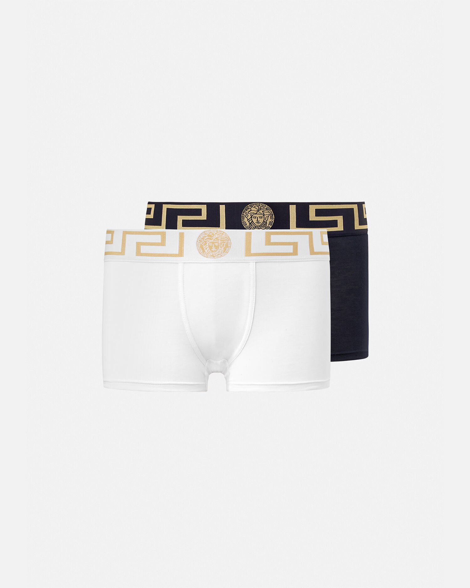 Greca Border Kids Trunks 2-Pack White,Blue | VERSACE US