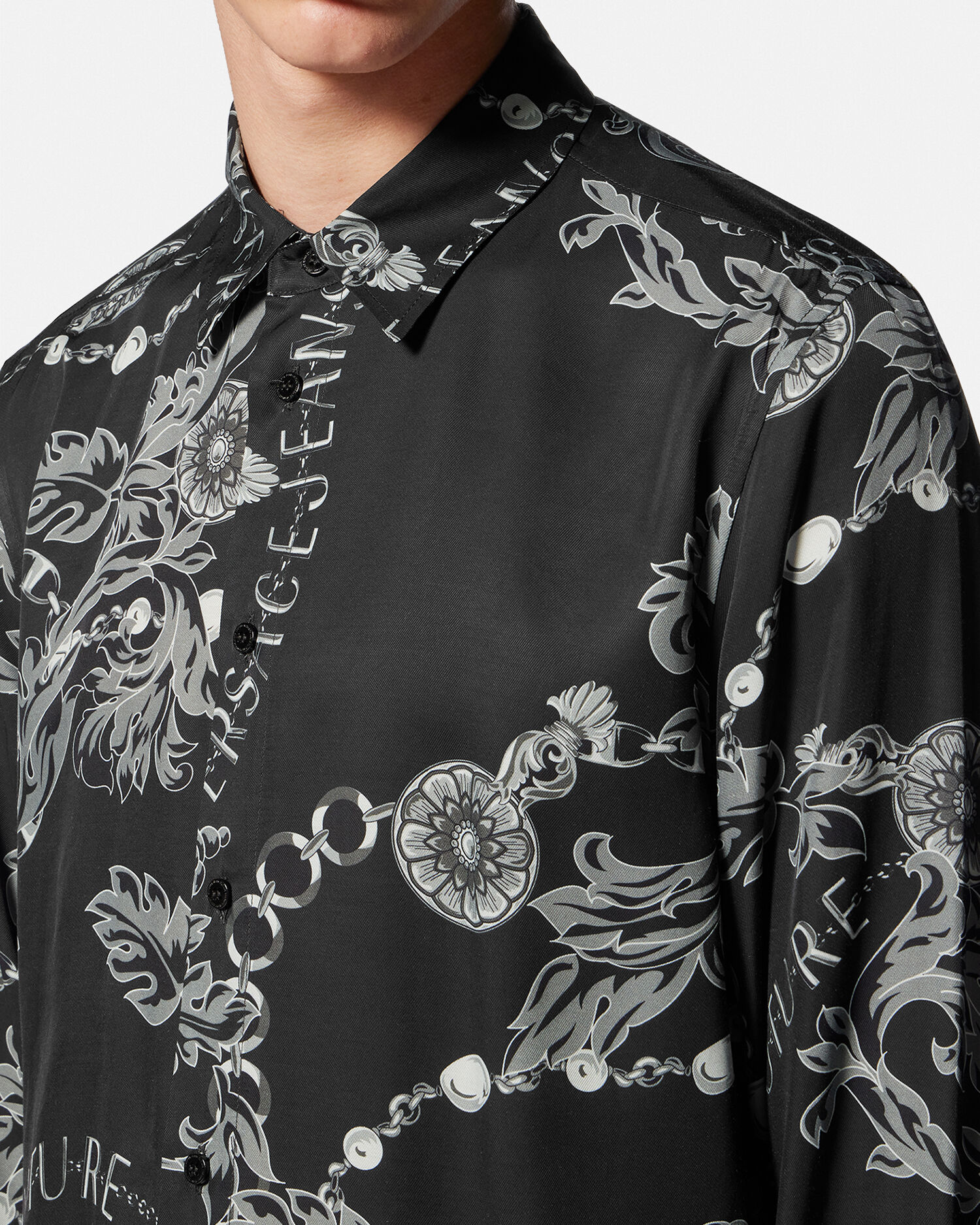 Chemise versace noir et sale or