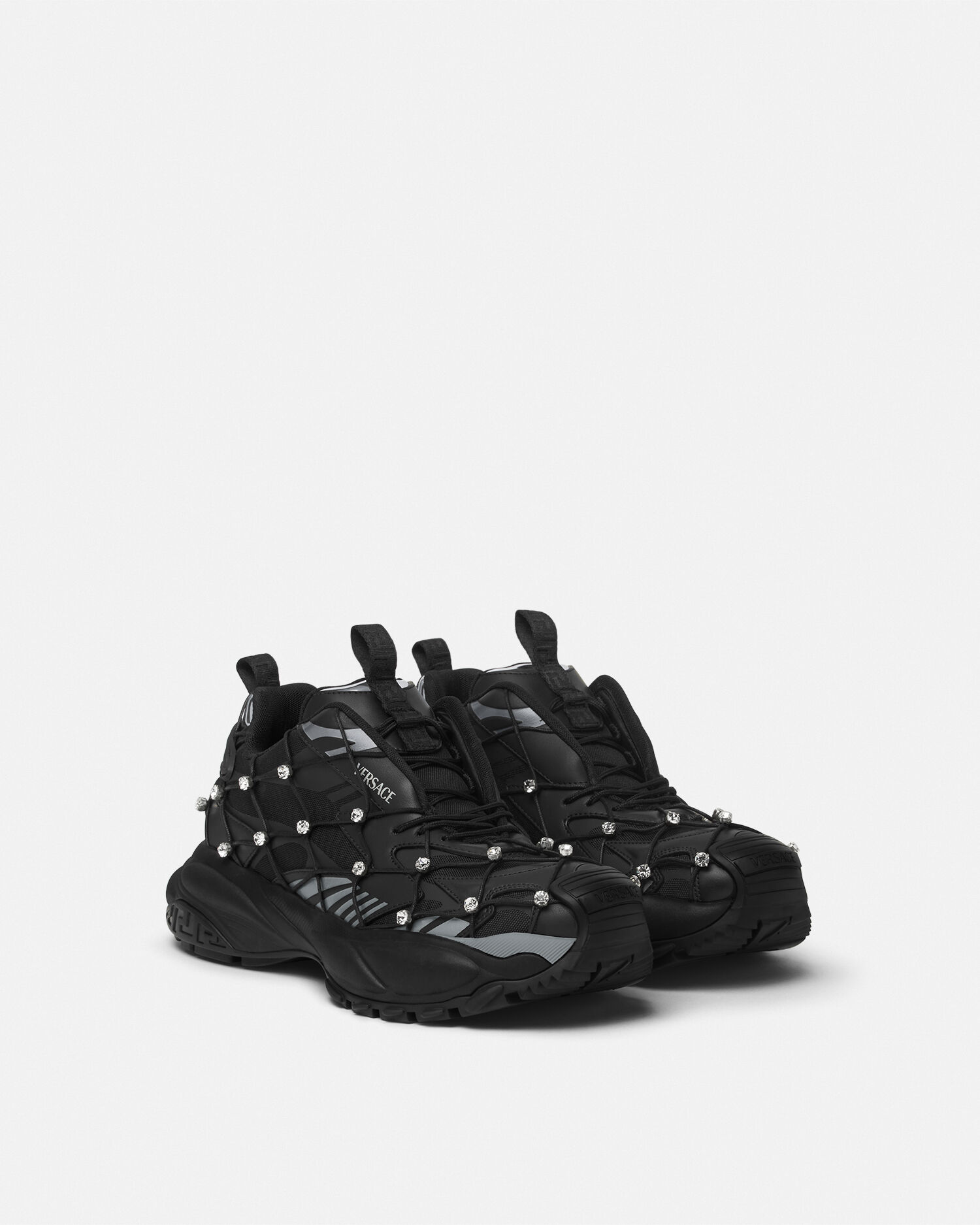 Black versace trainers hotsell