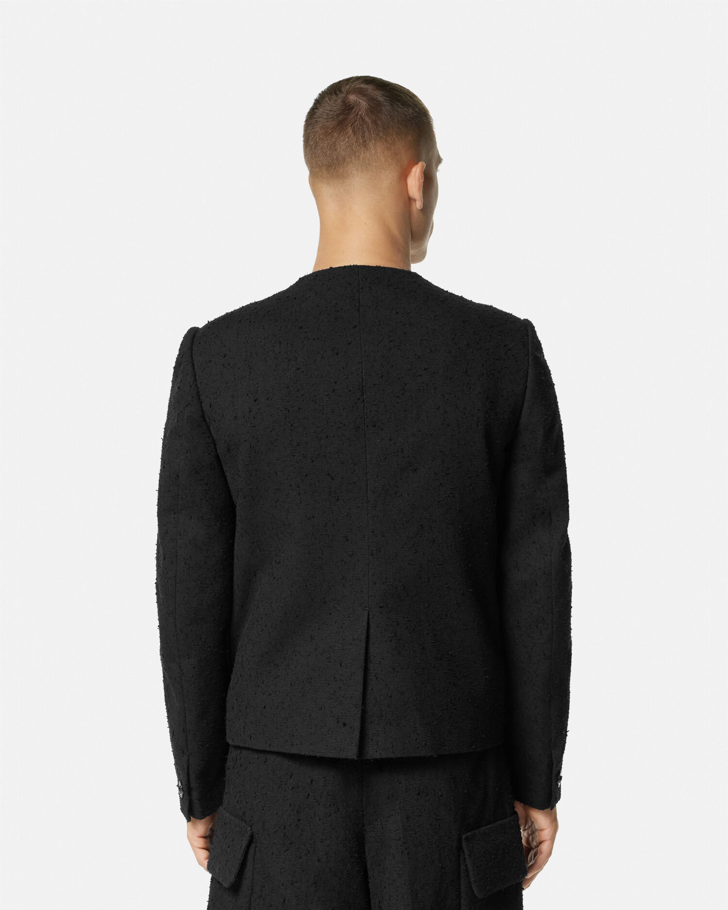 Boucl Tweed Round Collar Jacket