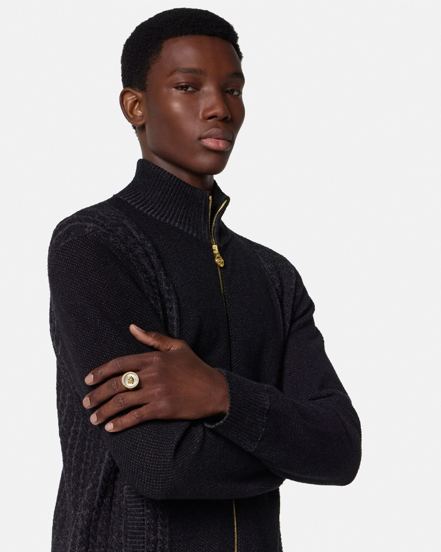 VERSACE クリスタルスタッズリング クリスタル ラ メドゥーサ リング ゴールド | VERSACE JP