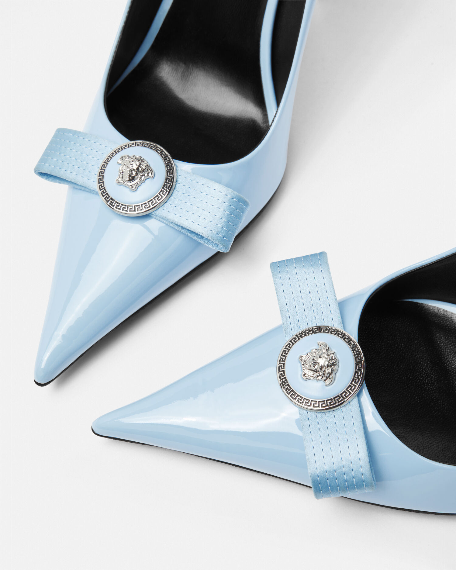 Gianni Ribbon Pumps 110 mm Blue VERSACE TH