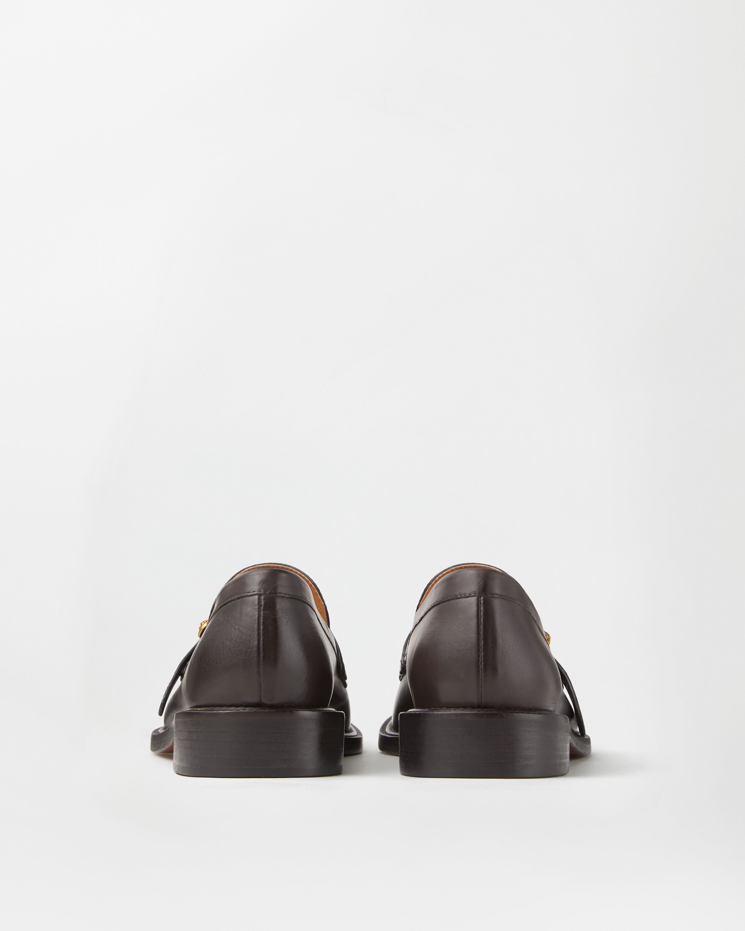 Primo Leather Loafers Brown,Gold | VERSACE US