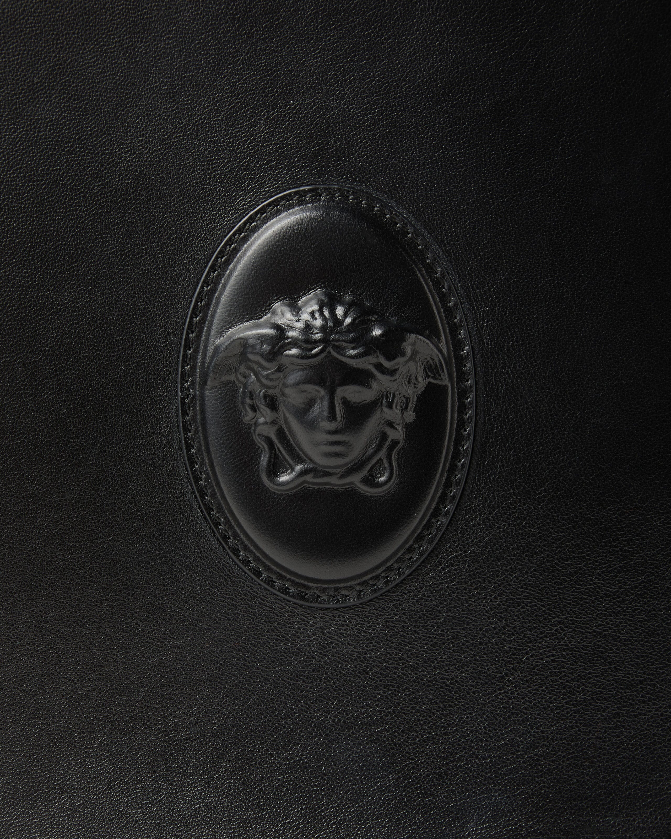 Lou Leather Pouch Black | VERSACE US