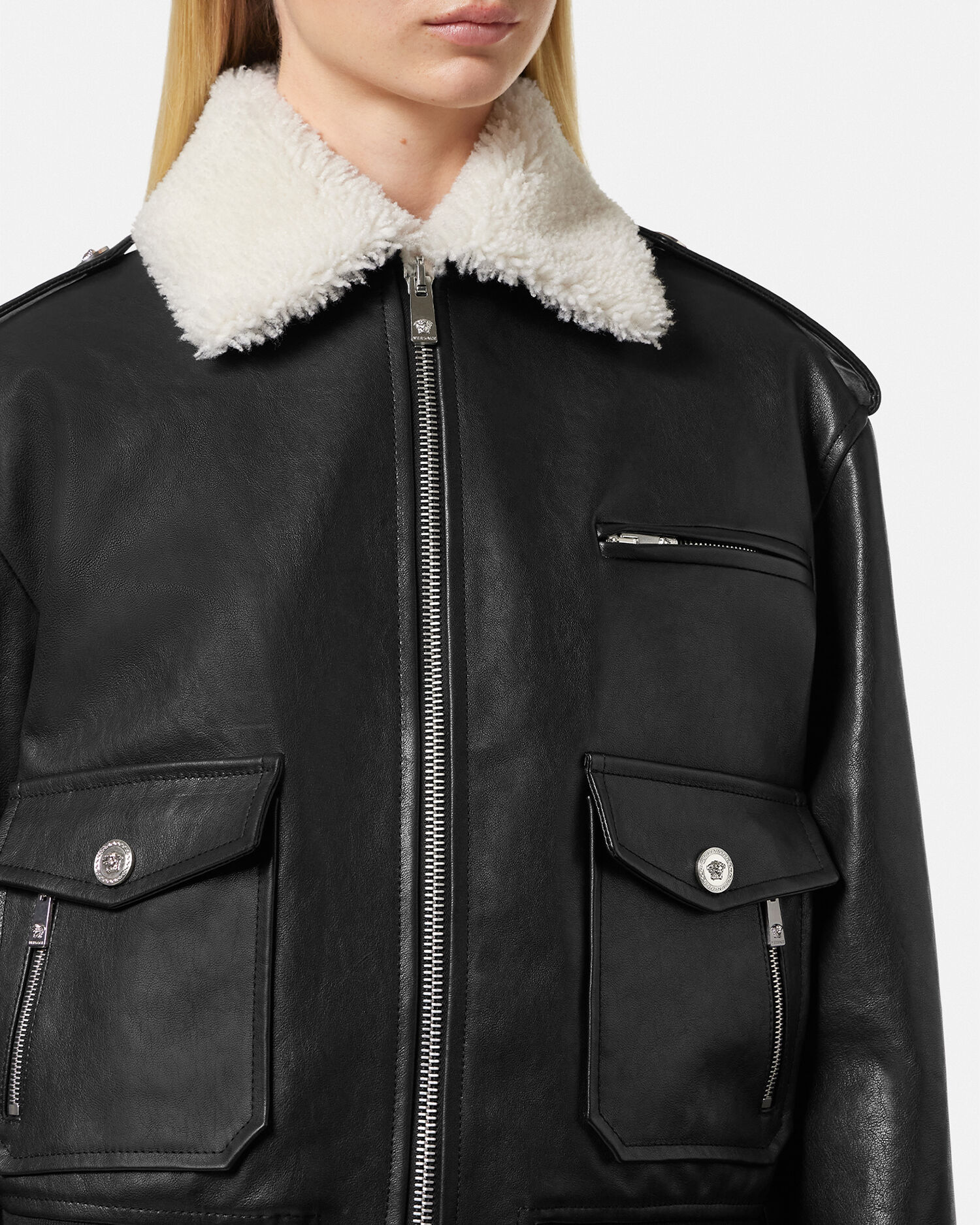 Versace shearling top jacket