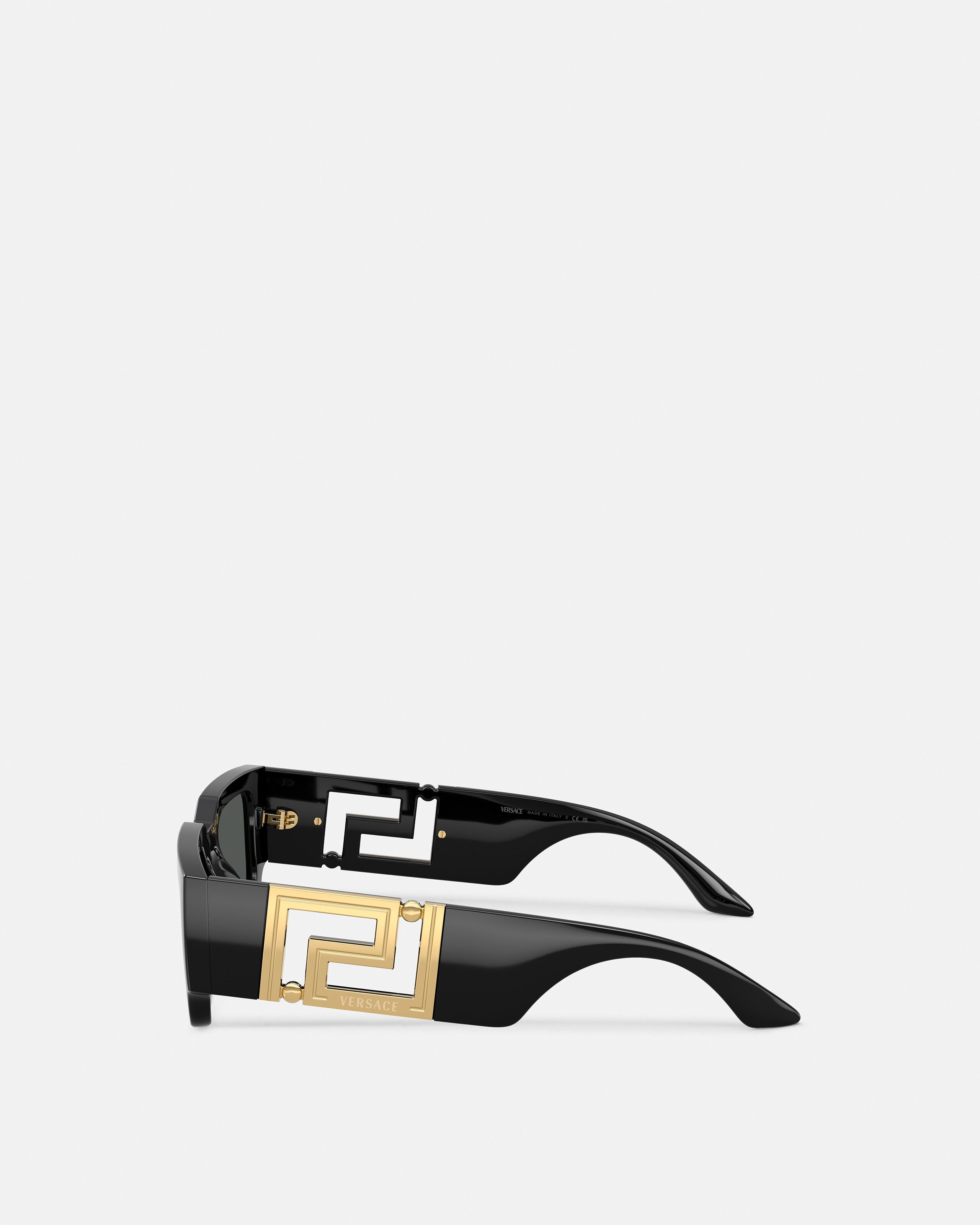 Greca Maxi Sunglasses Black,Gold | VERSACE US