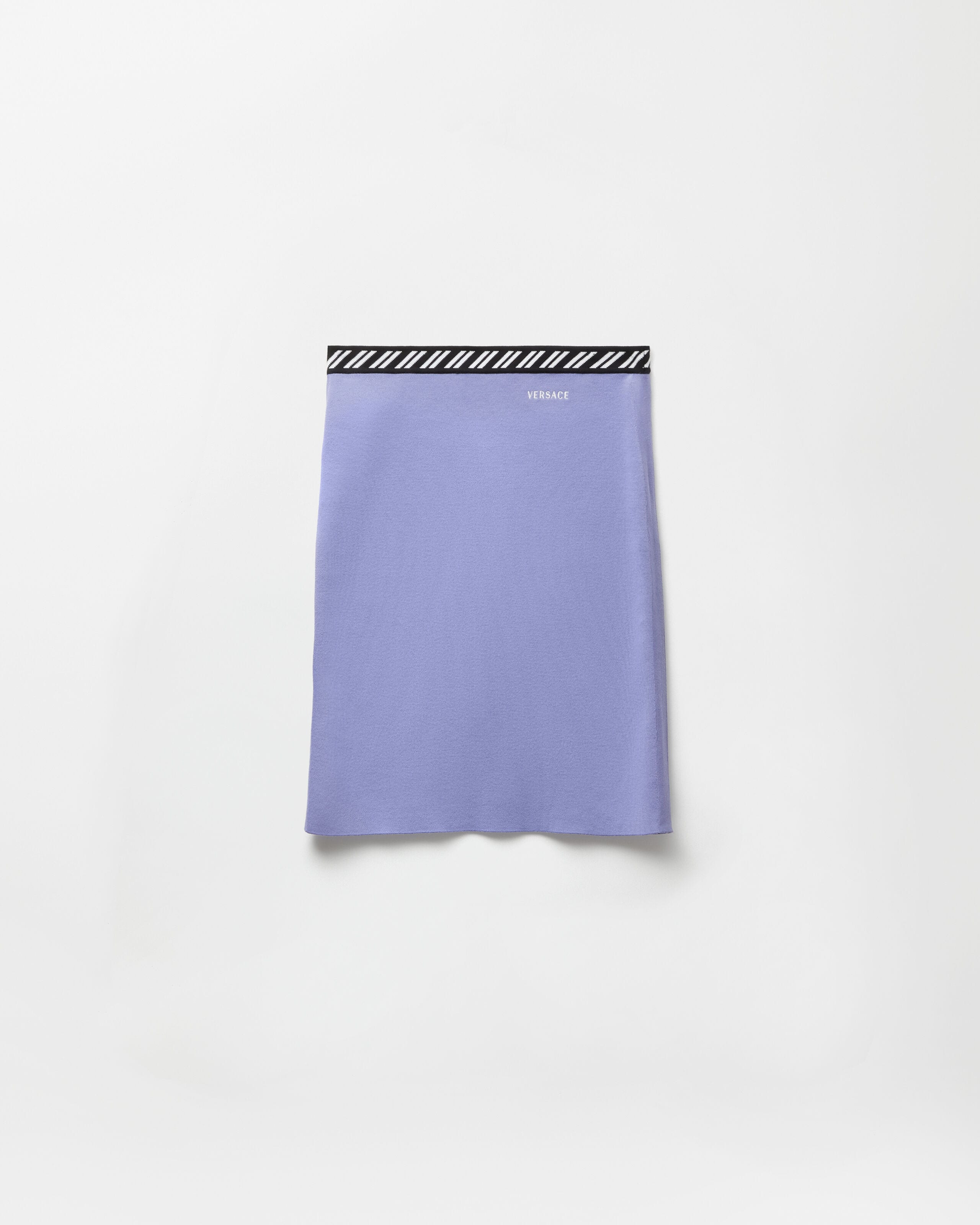 Cotton Knit Mini Skirt Purple | VERSACE