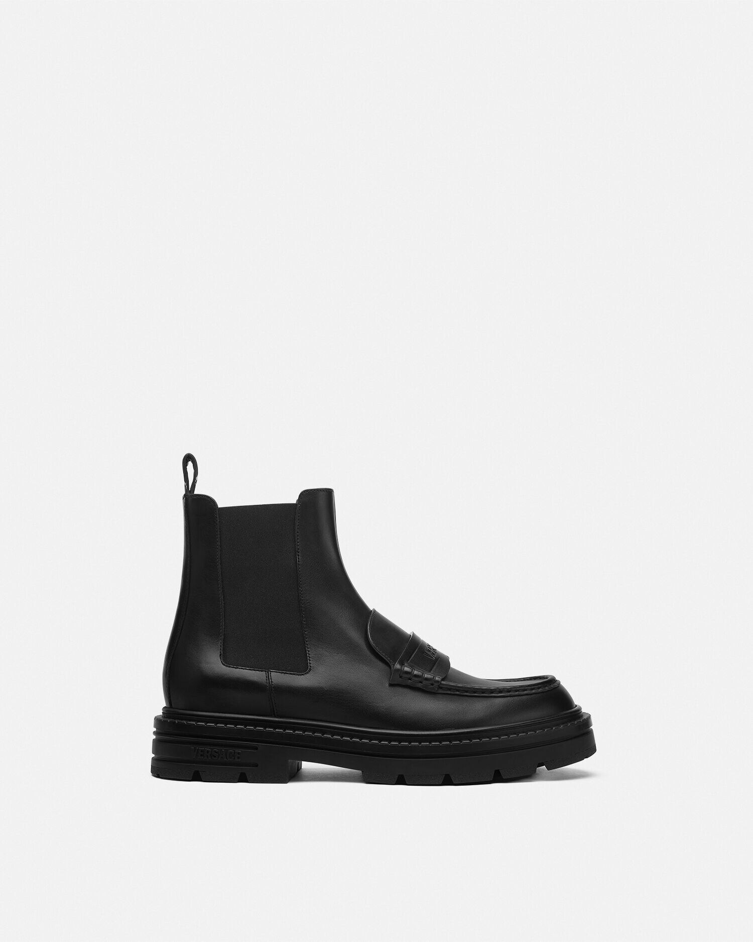 Black versace boots best sale