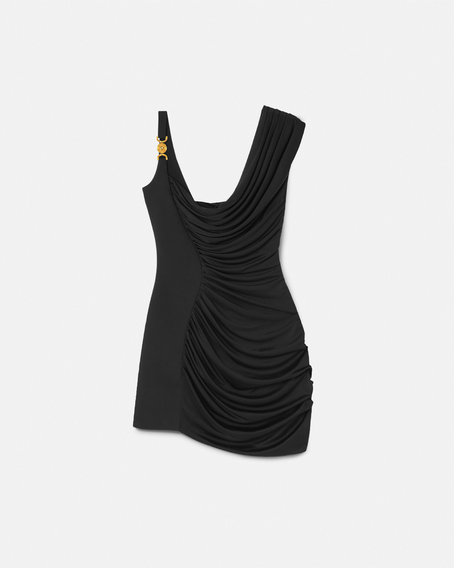 Medusa 95 Draped Mini Dress Black VERSACE UK