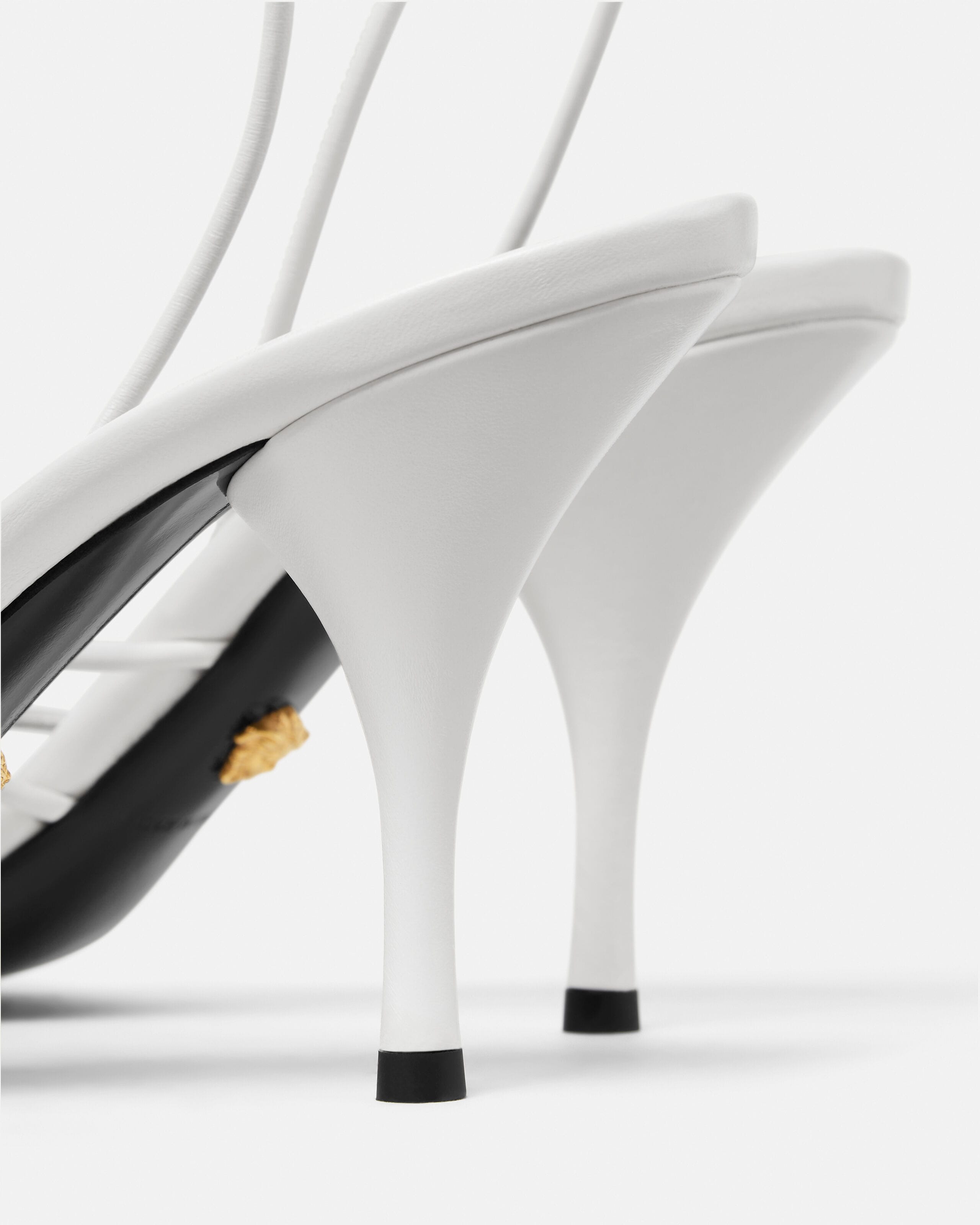 Opera Bow Nappa Sandals 85 mm White | VERSACE US