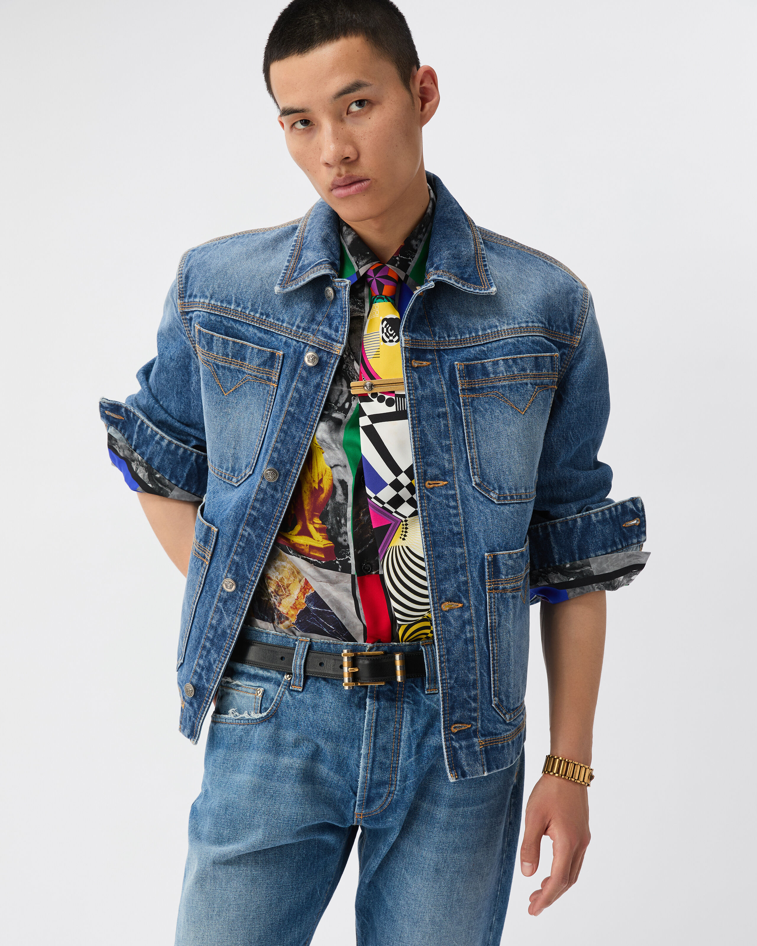 Denim Blouson Blue | VERSACE US