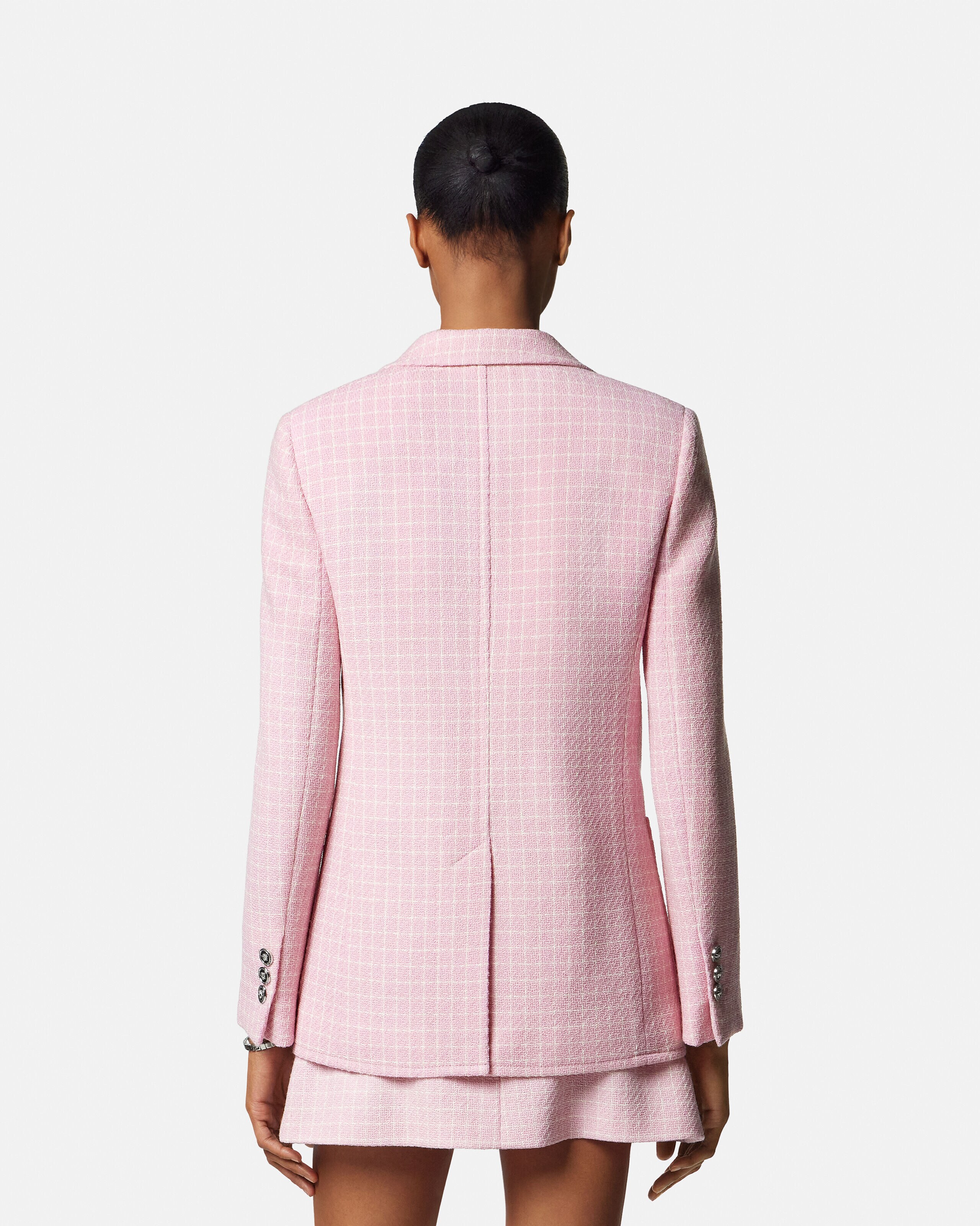 Crêpe Tweed Blazer Pink | VERSACE CA