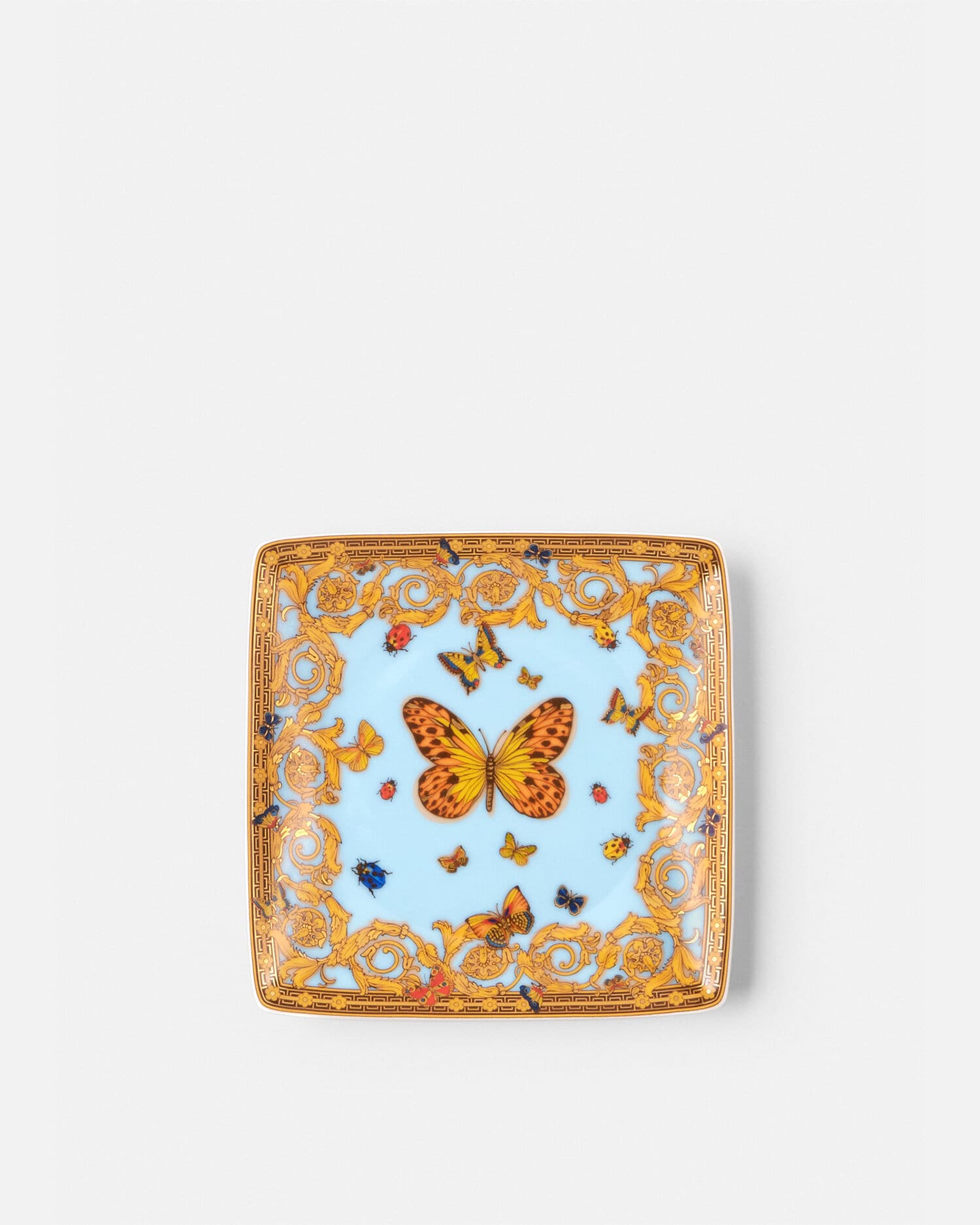Le Jardin Small Square Plate 12 cm Print | VERSACE US