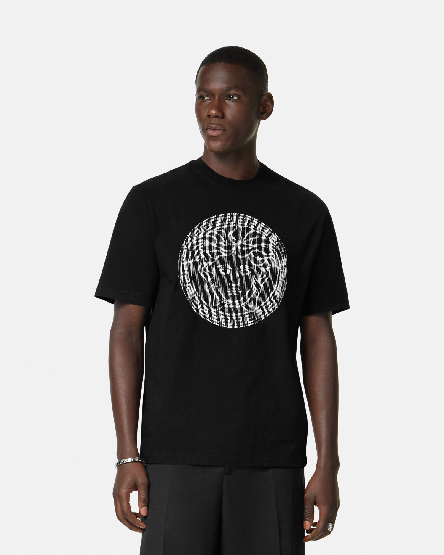 Embroidered Medusa Sliced T Shirt