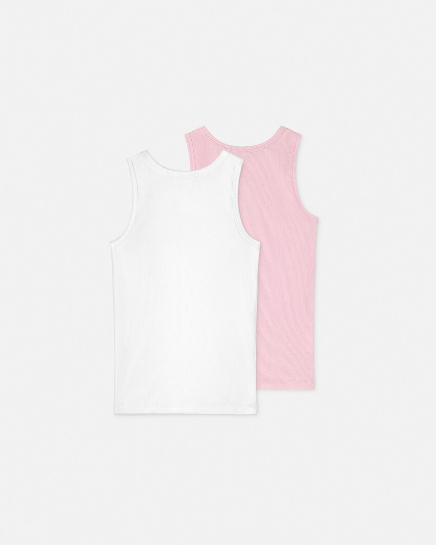 Kids Ribbed Cotton Tank Top 2-Pack Light Pink 3