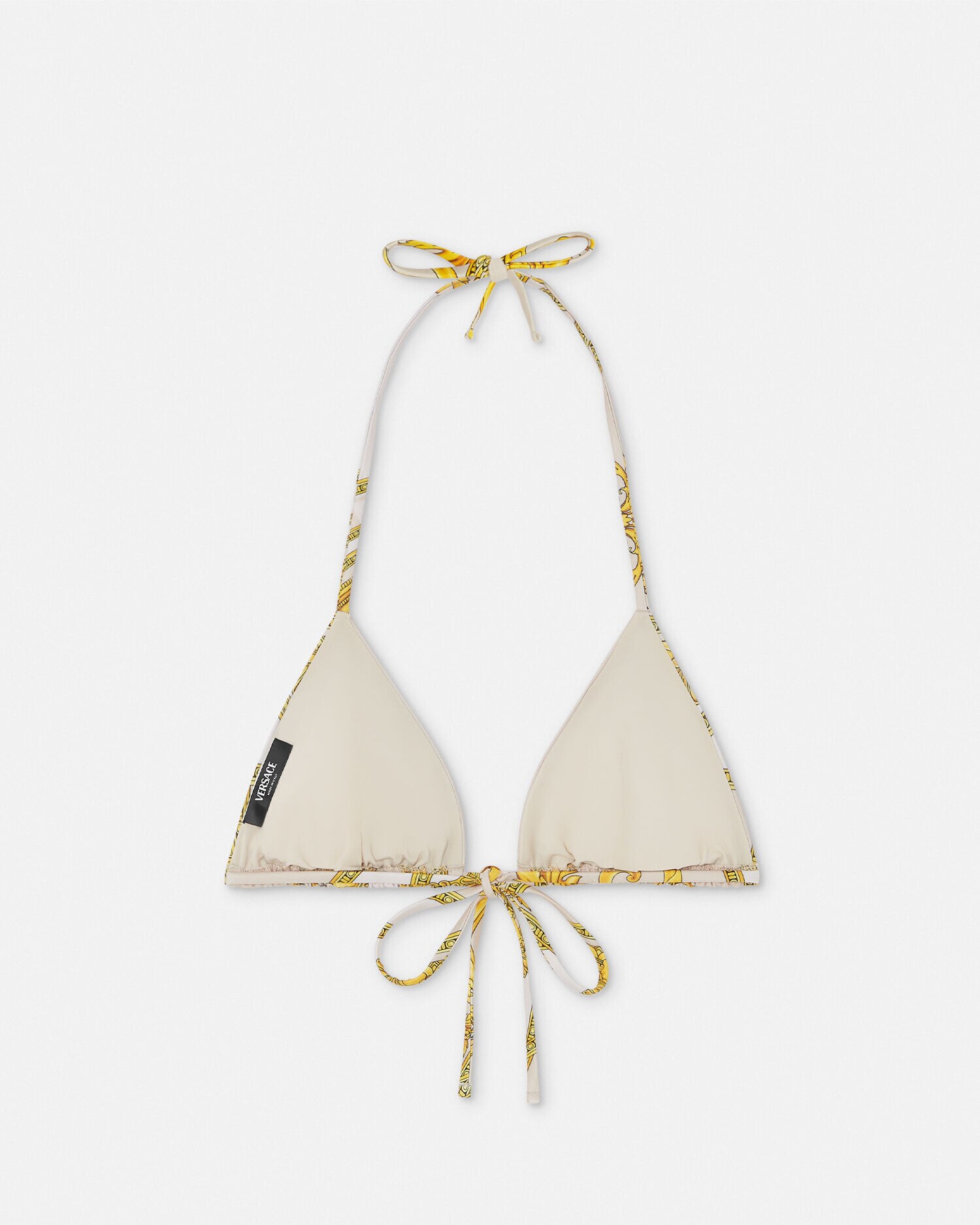 La Coupe des Dieux Bikini Top Gold,Print | VERSACE US