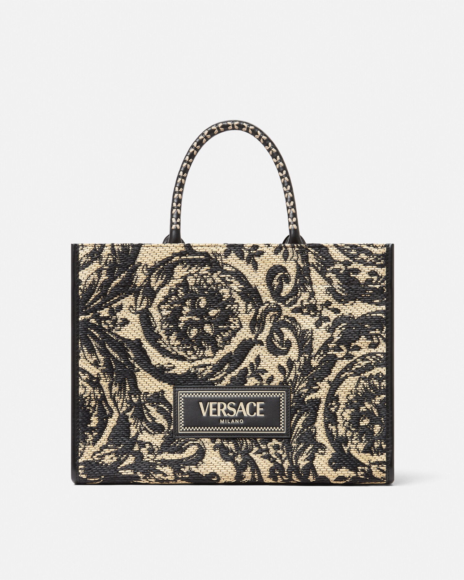 Barocco Athena Raffia Medium Tote Bag