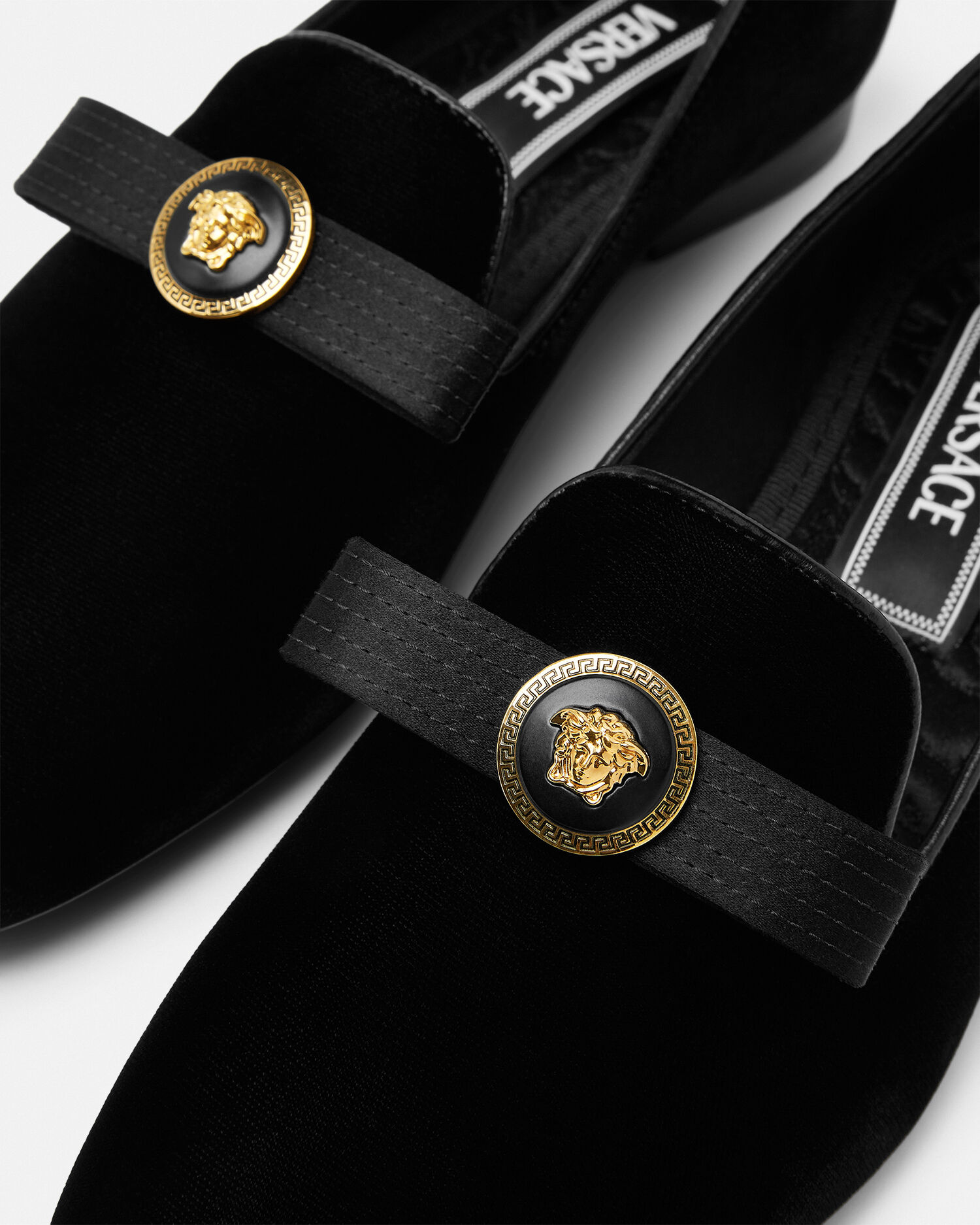 Gianni Ribbon Velvet Slippers