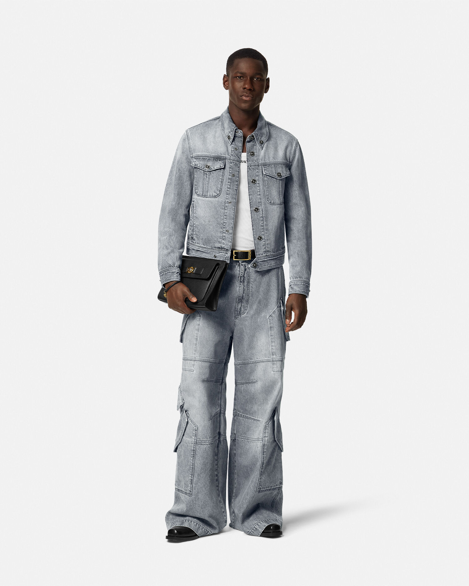 Chamarra de mezclilla versace online