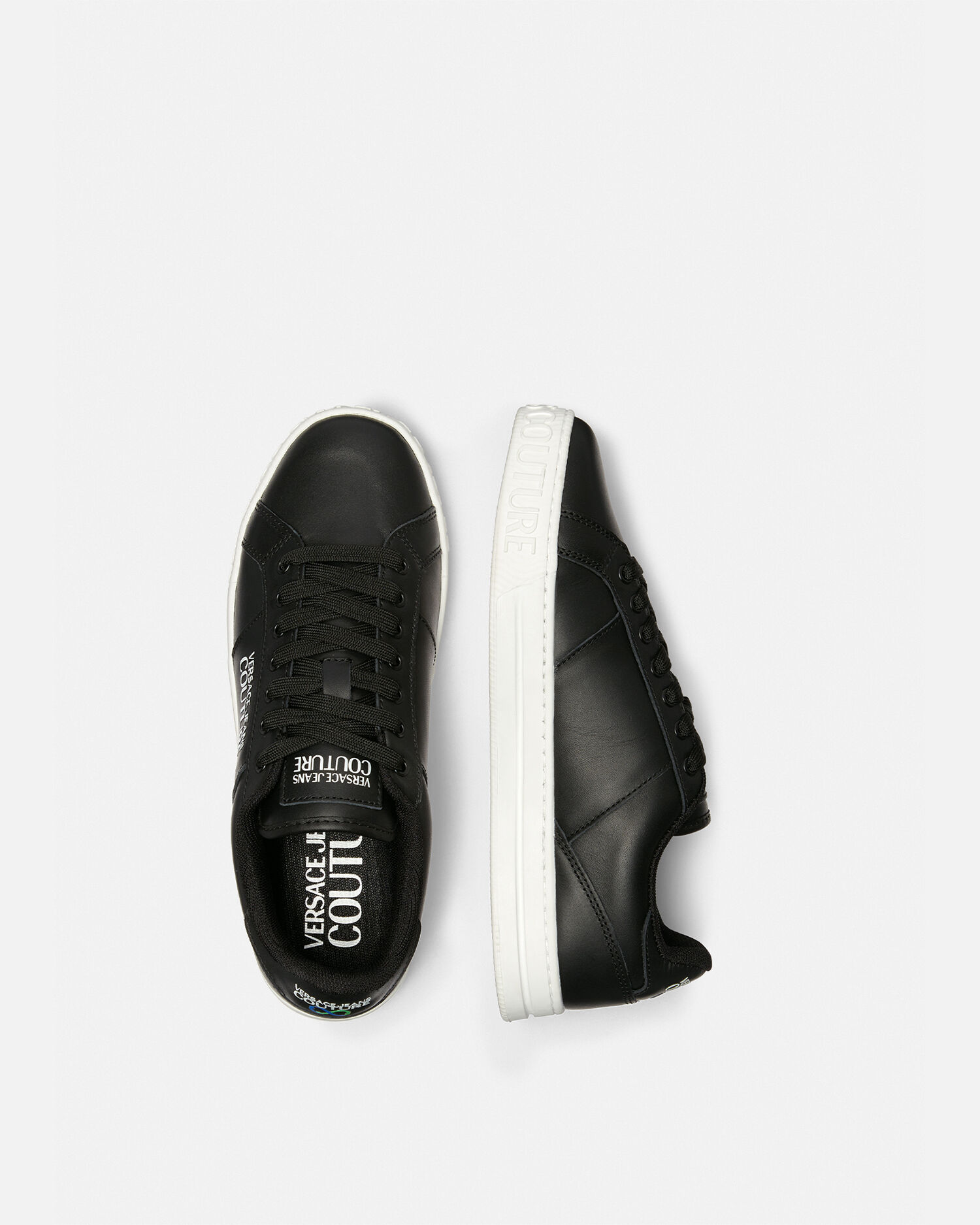 Versace jeans shop logo trainers black