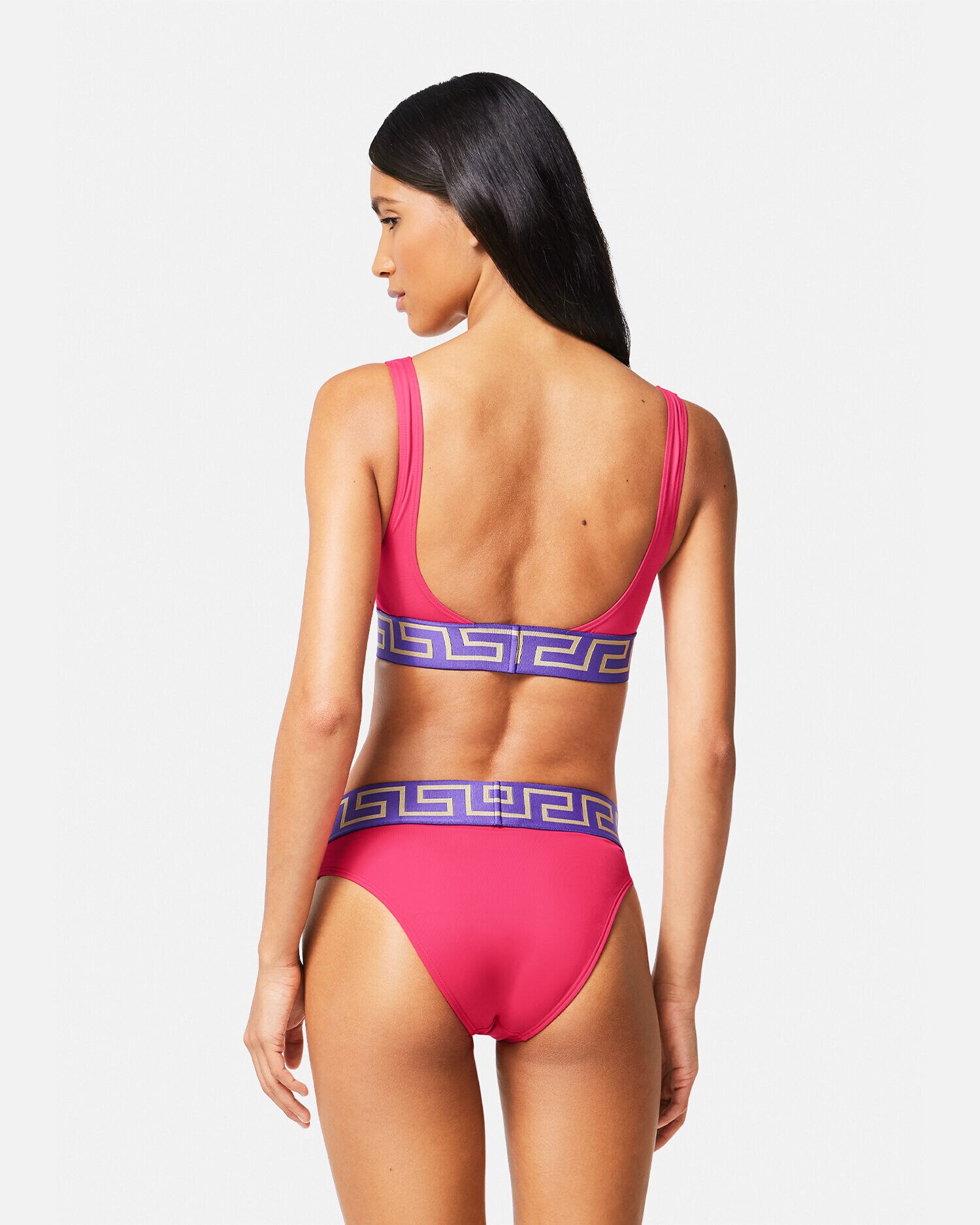 Greca Border Bikini Top Pink,Purple | VERSACE US Greca Border Bikini Top Pink,Purple | VERSACE US