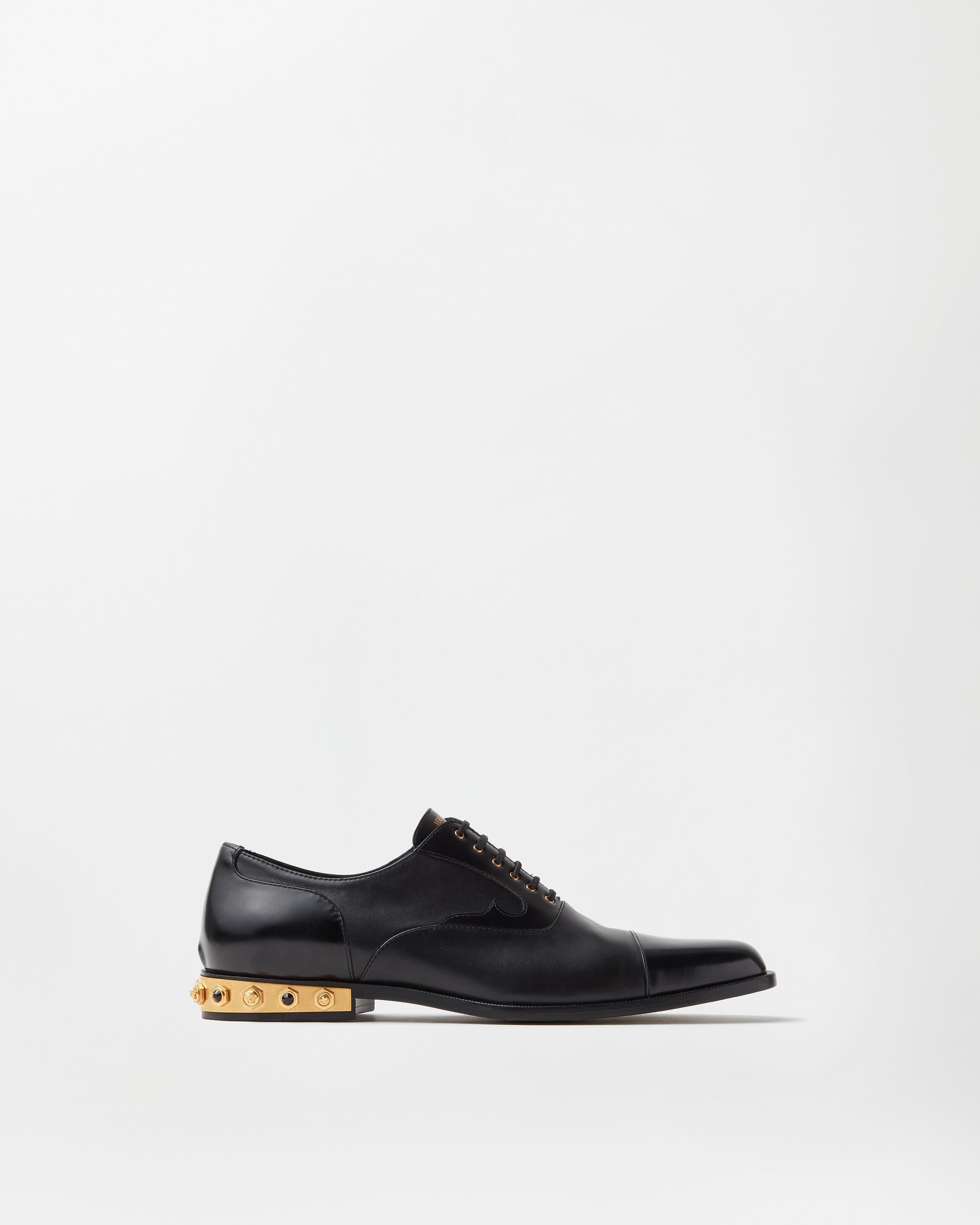 Versace julio embellished leather derby shoes