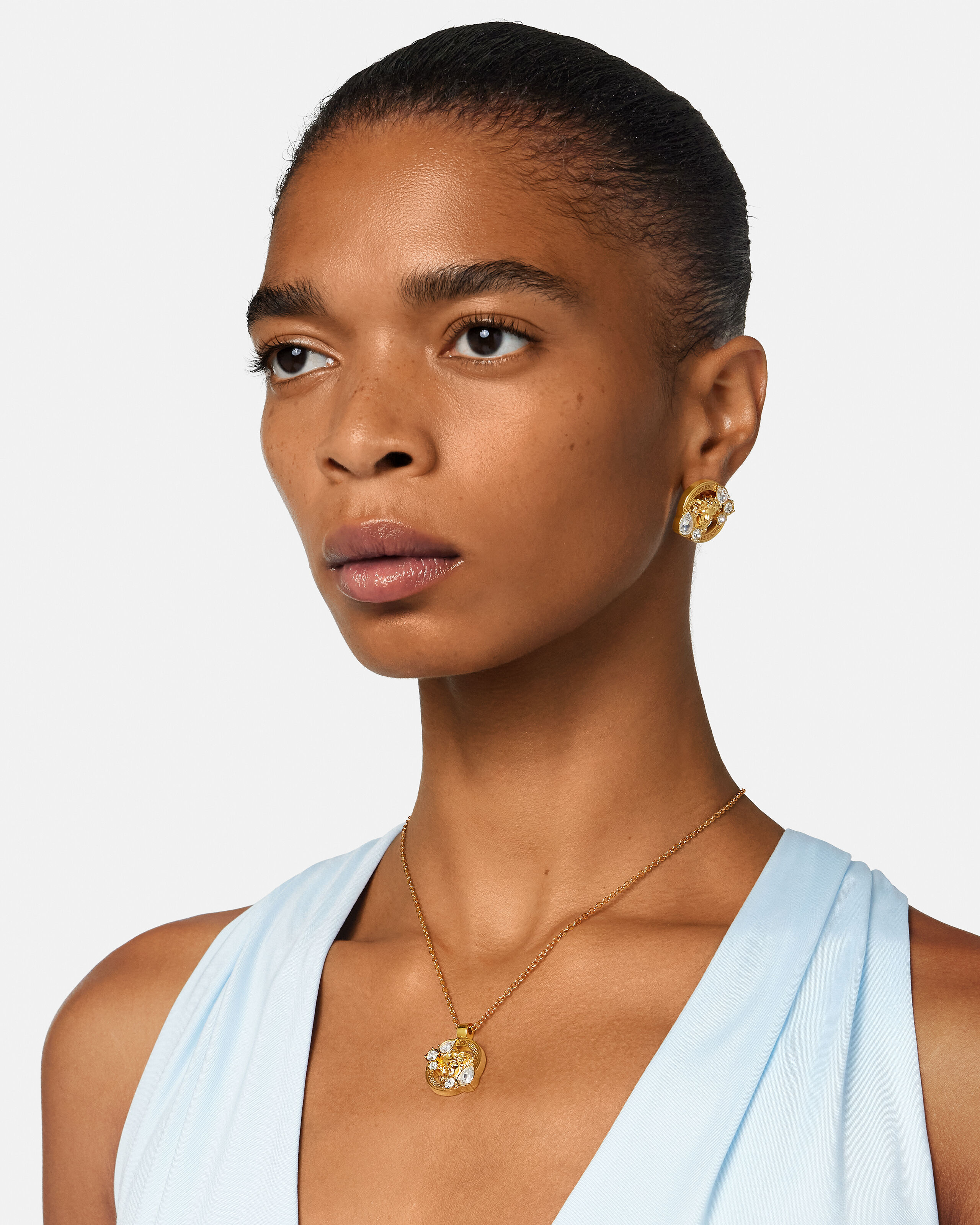 Medusa '95 Crystal Earrings Gold | VERSACE US