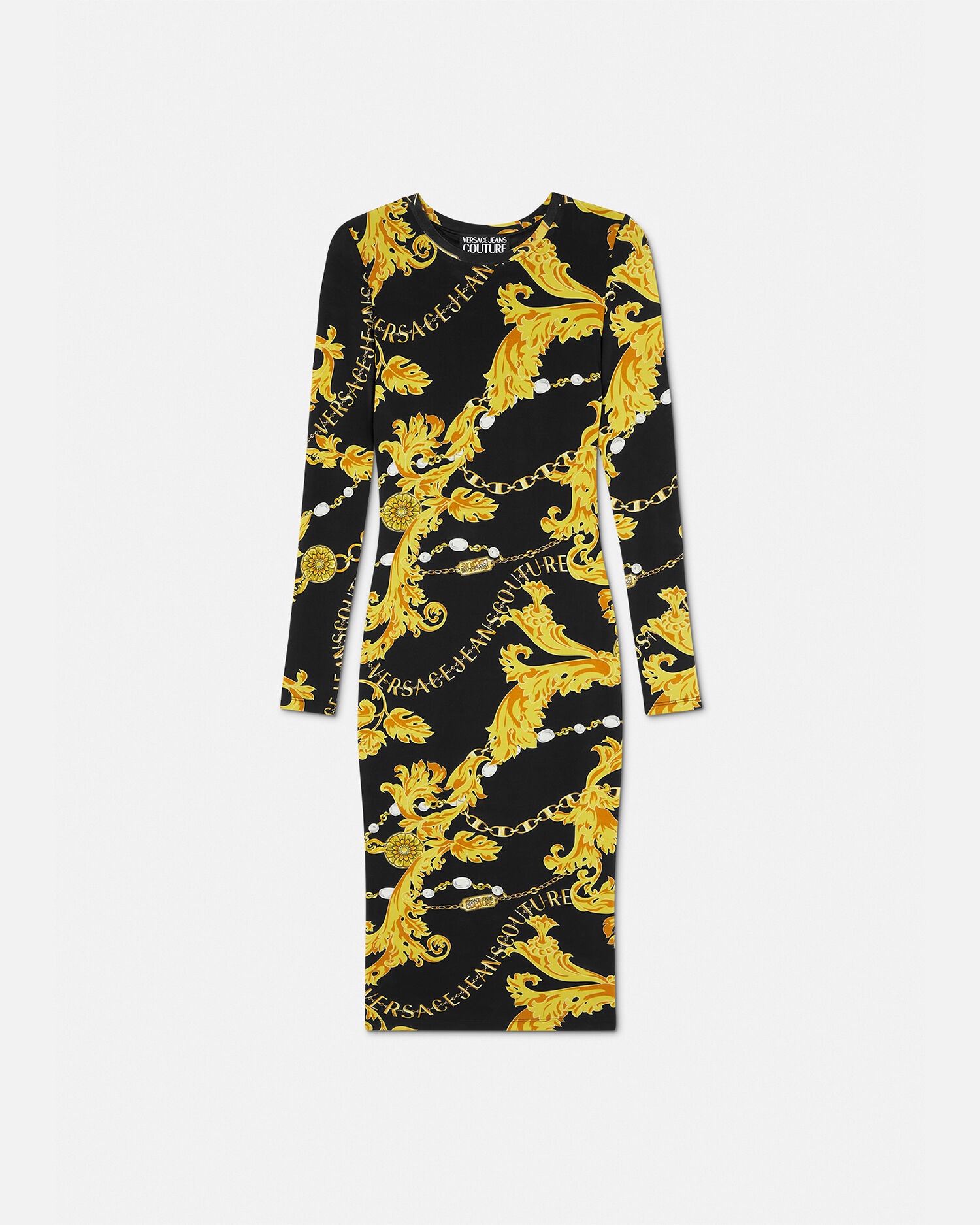 Versace yellow and outlet black dress
