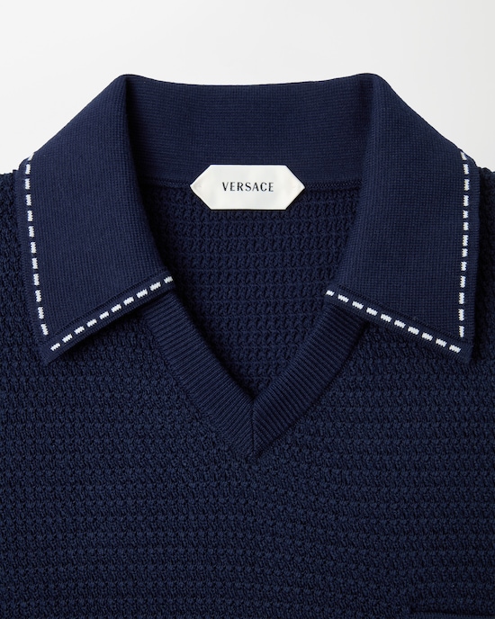 Camiseta de punto de algod&oacute;n Az&uacute;l 2