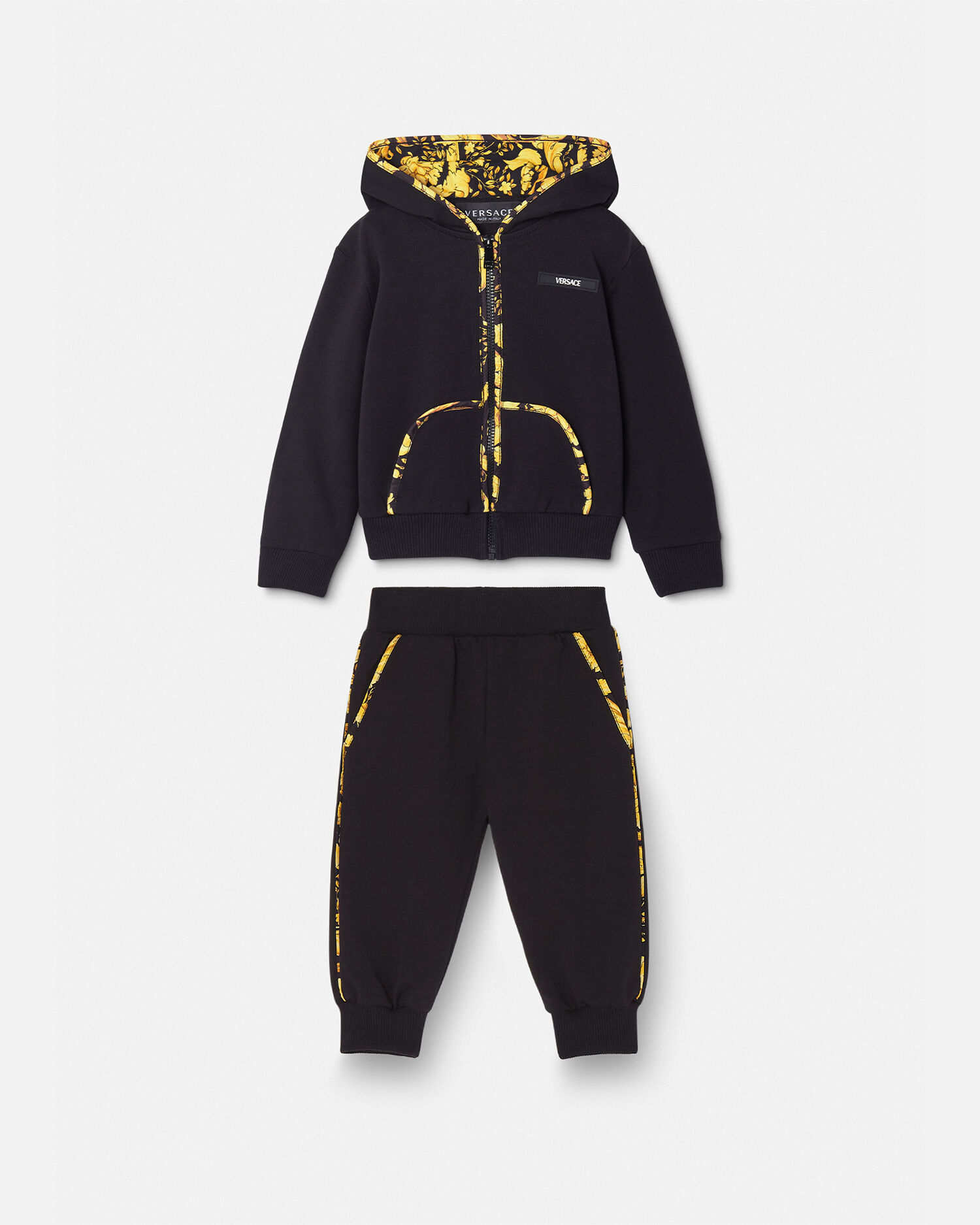 Black and gold hot sale versace tracksuit
