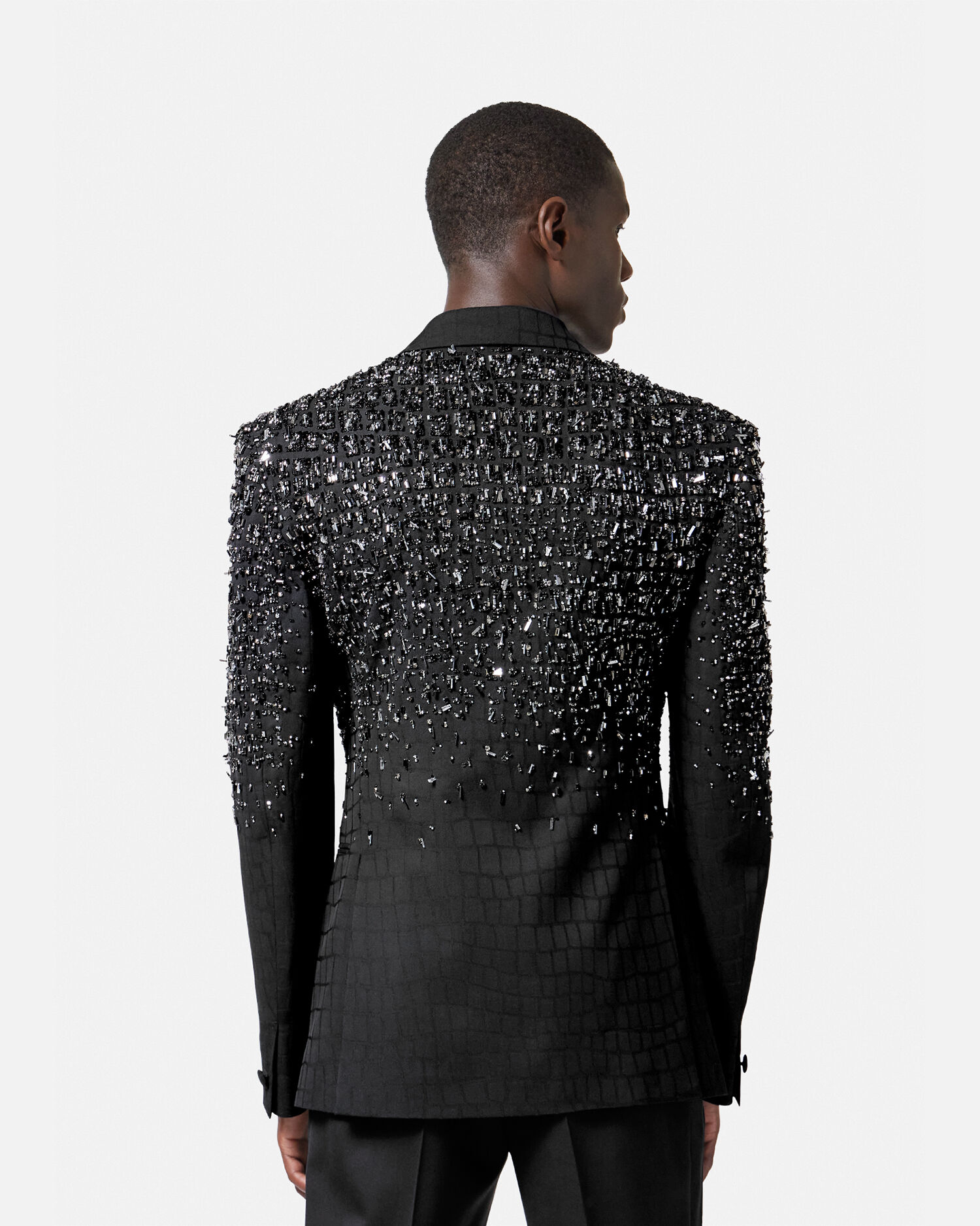 Versace Crystal Croc Effect Jacquard Blazer VERSACE