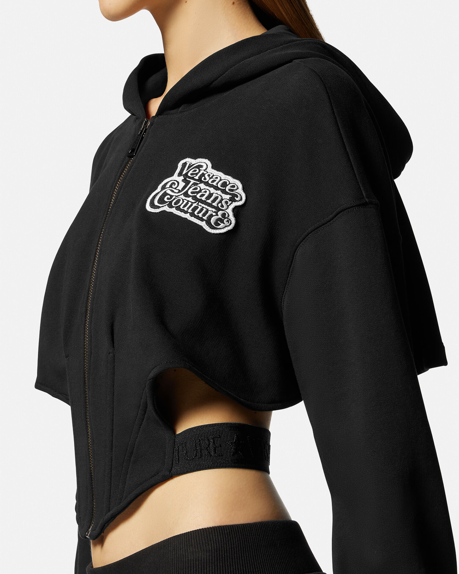 Versace crop top hoodie discount