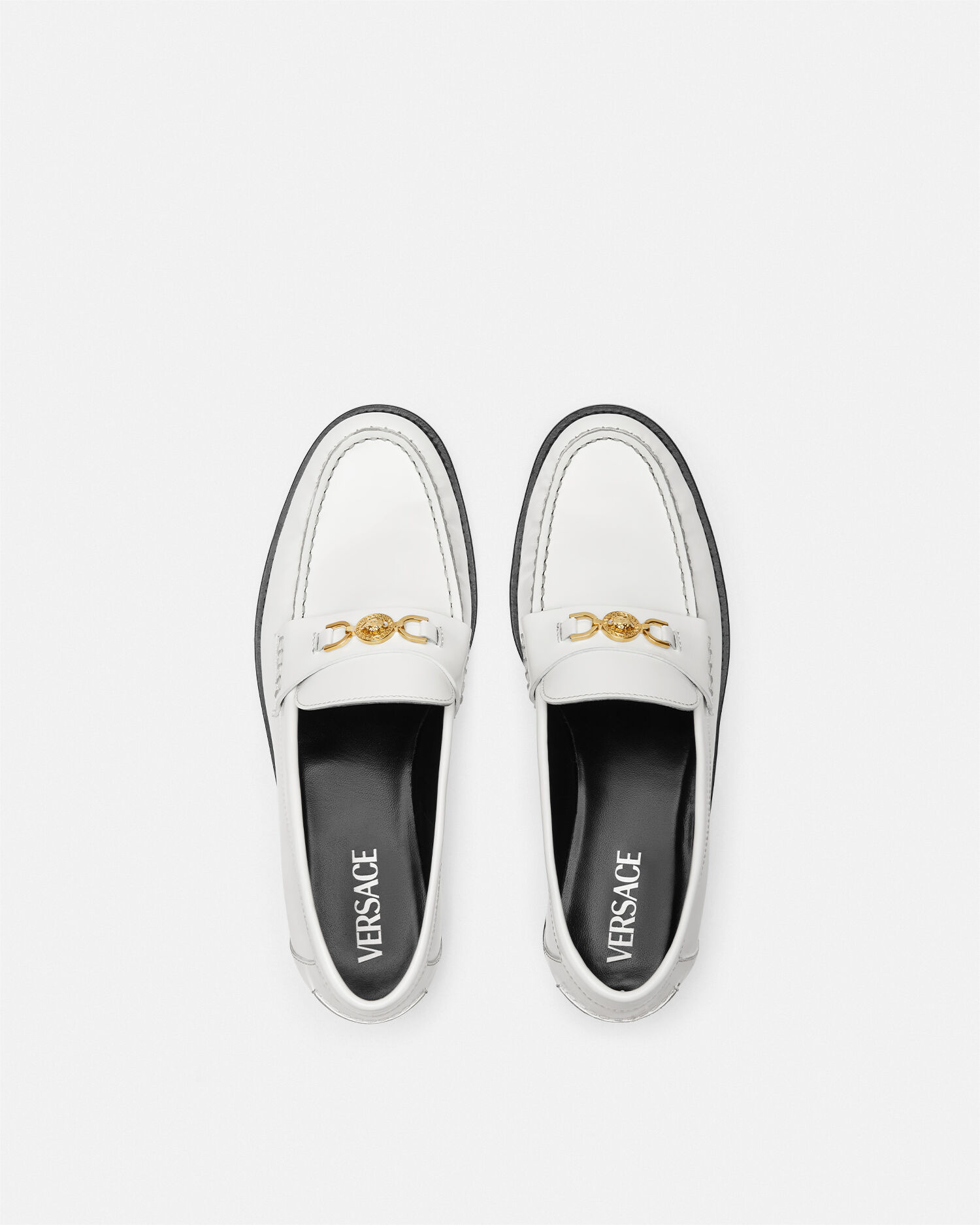 White versace loafers sale