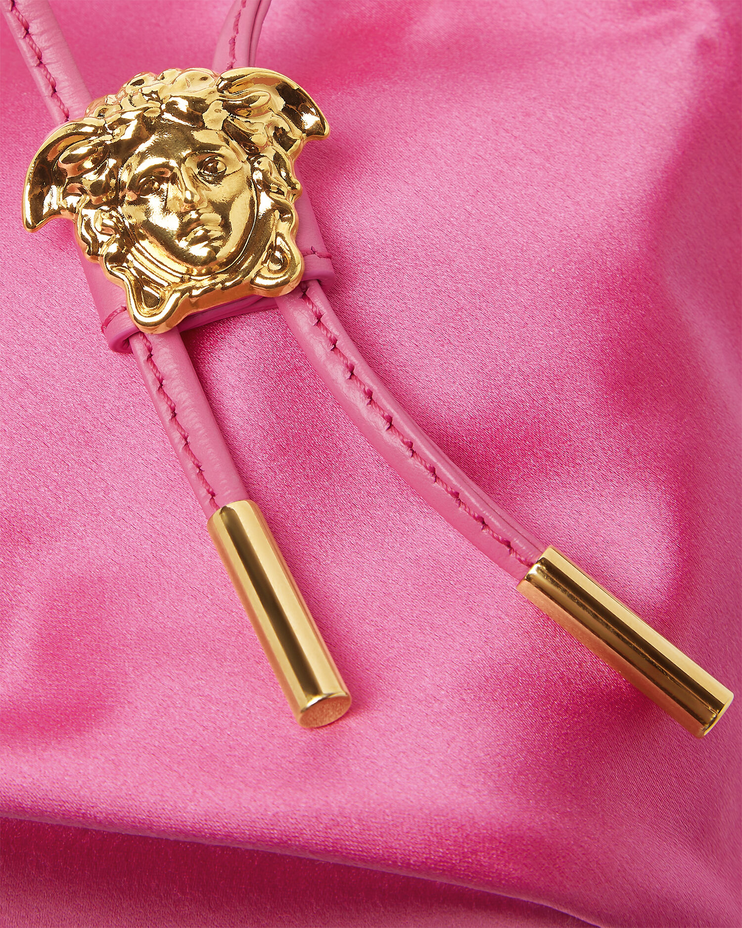 La Medusa Satin Mini Bucket Bag Pink | VERSACE US