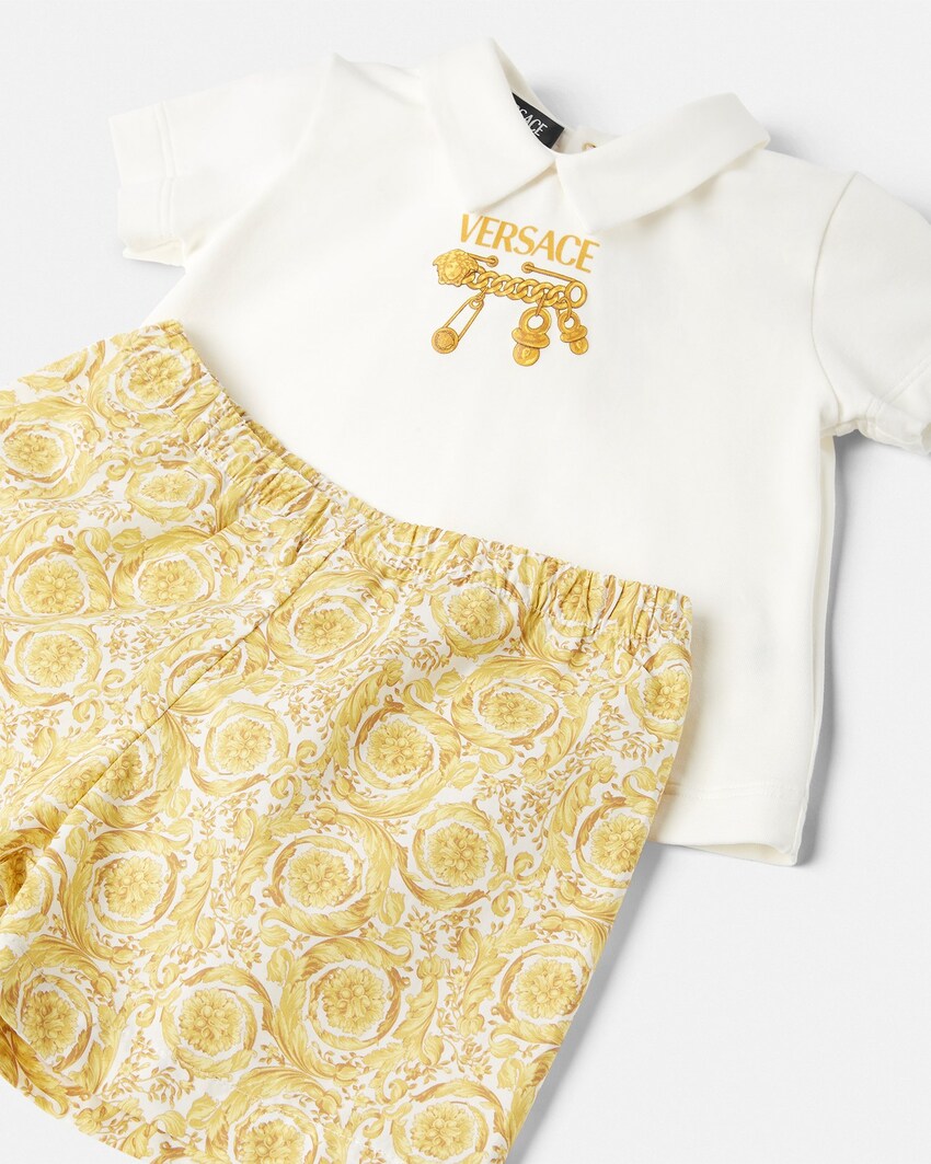 Baby Printed Cotton T-Shirt Dress White+Print 4