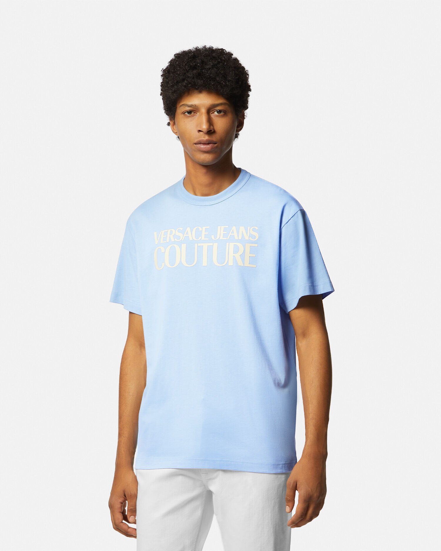 Versace collection blue t hot sale shirt